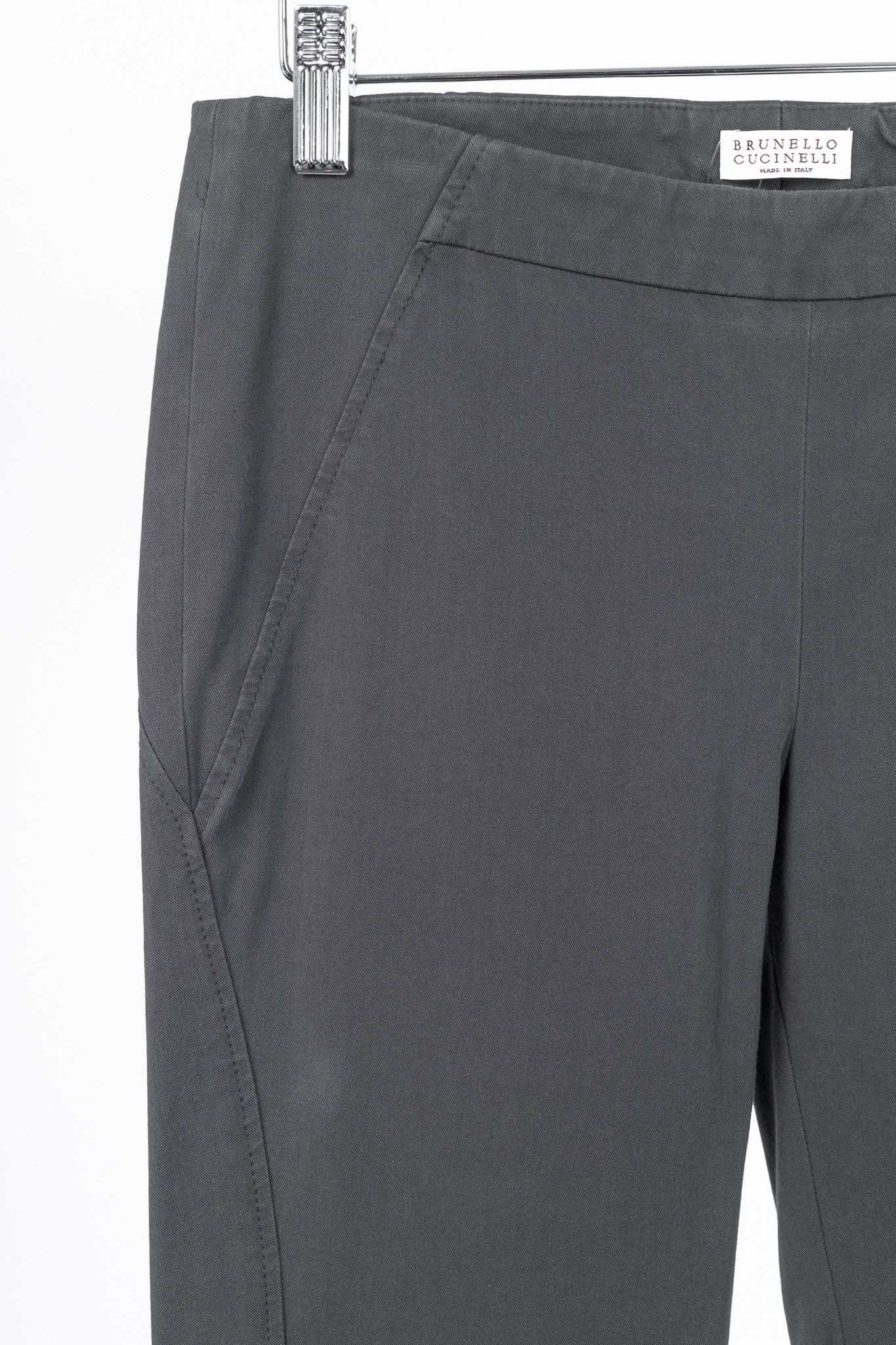 Brunello Cucinelli Brunello Cucinelli AW/14 Grey Cotton-Twill Leggings Size 27" / US 4 / IT 40 - 5 Thumbnail
