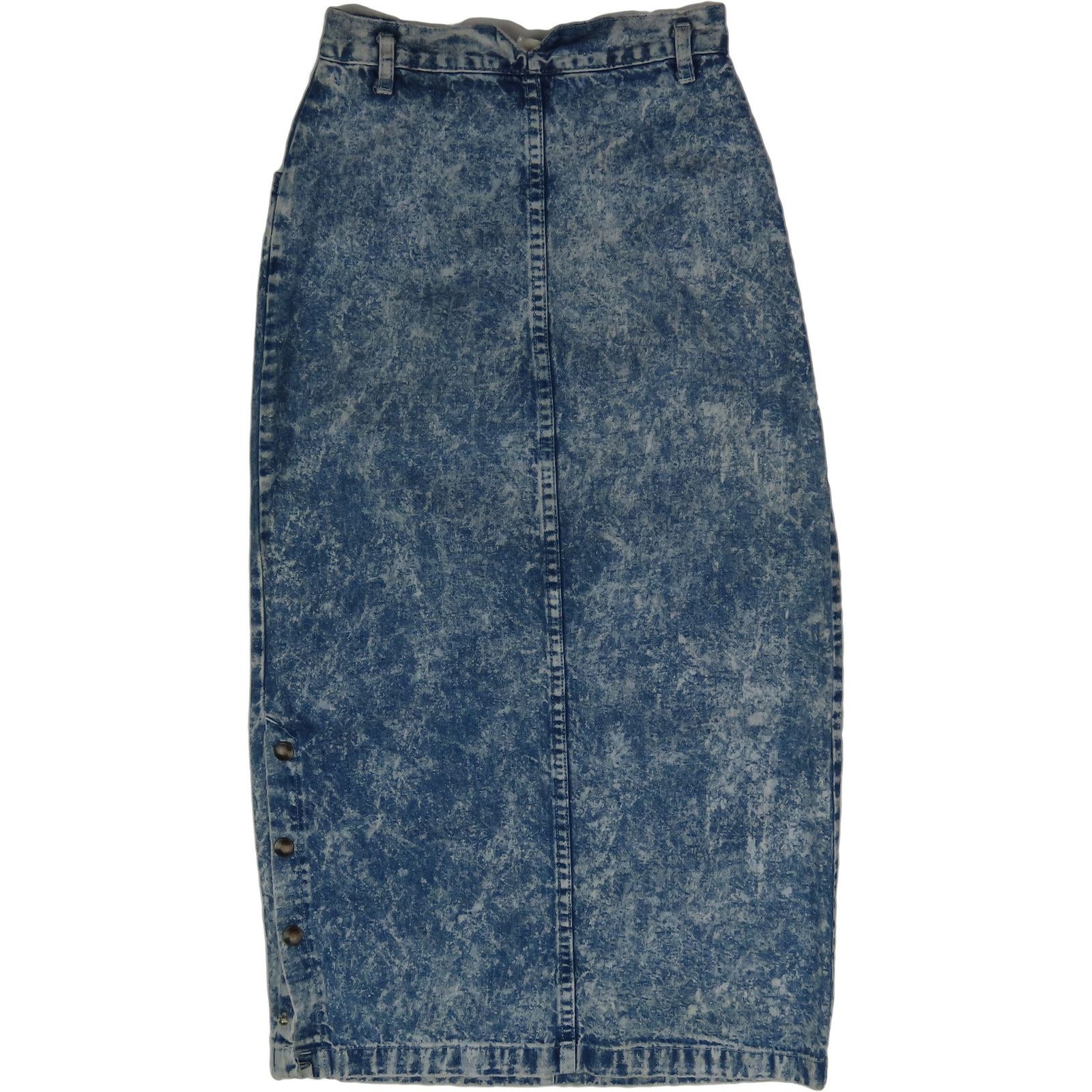 Vintage 80sAcid Wash High Waisted Glam Rock Skirt XXXS 22 Size 22" - 7 Thumbnail