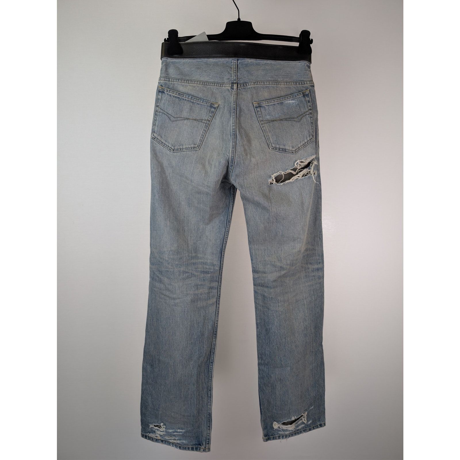 Balenciaga o1rshd1 Organic Selvedge Denim Integrated Belt Pants Size US 30 / EU 46 - 12 Thumbnail