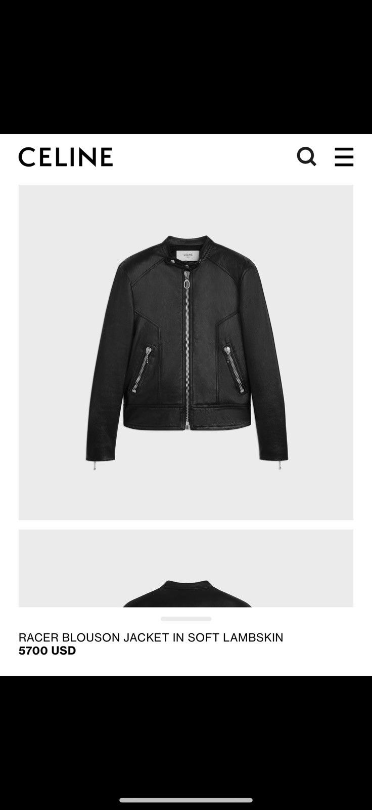 Celine $5.7k FW24 Celine Cafe Racer blouson leather jacket Hedi 52 Size US L / EU 52-54 / 3 - 3 Thumbnail