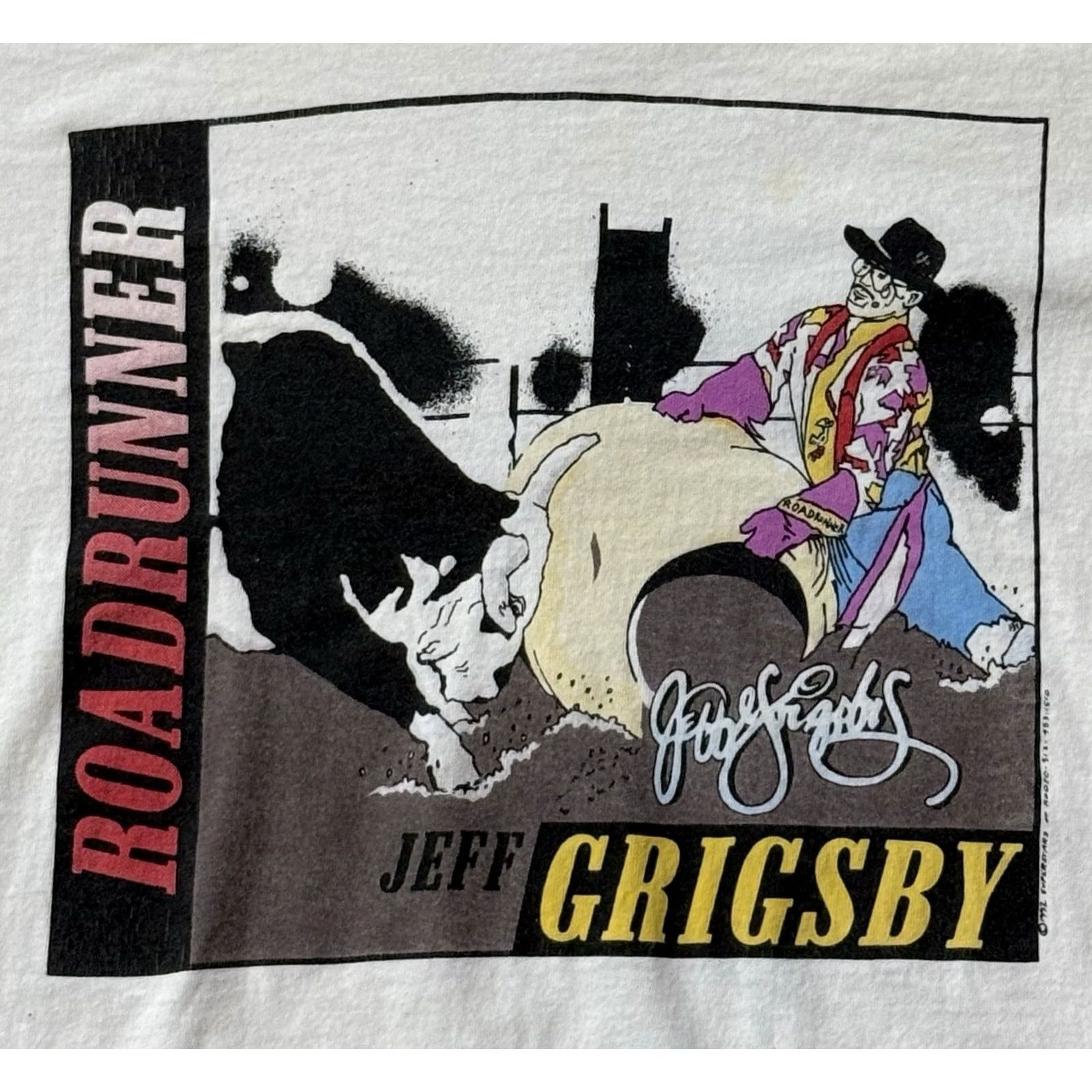Fruit Of The Loom VINTAGE 90s Fruit of the Loom Jeff Grigsby Roadrunner Shirt Large Rodeo Clown PRCA Bullfighter Mens Size US L / EU 52-54 / 3 - 3 Thumbnail