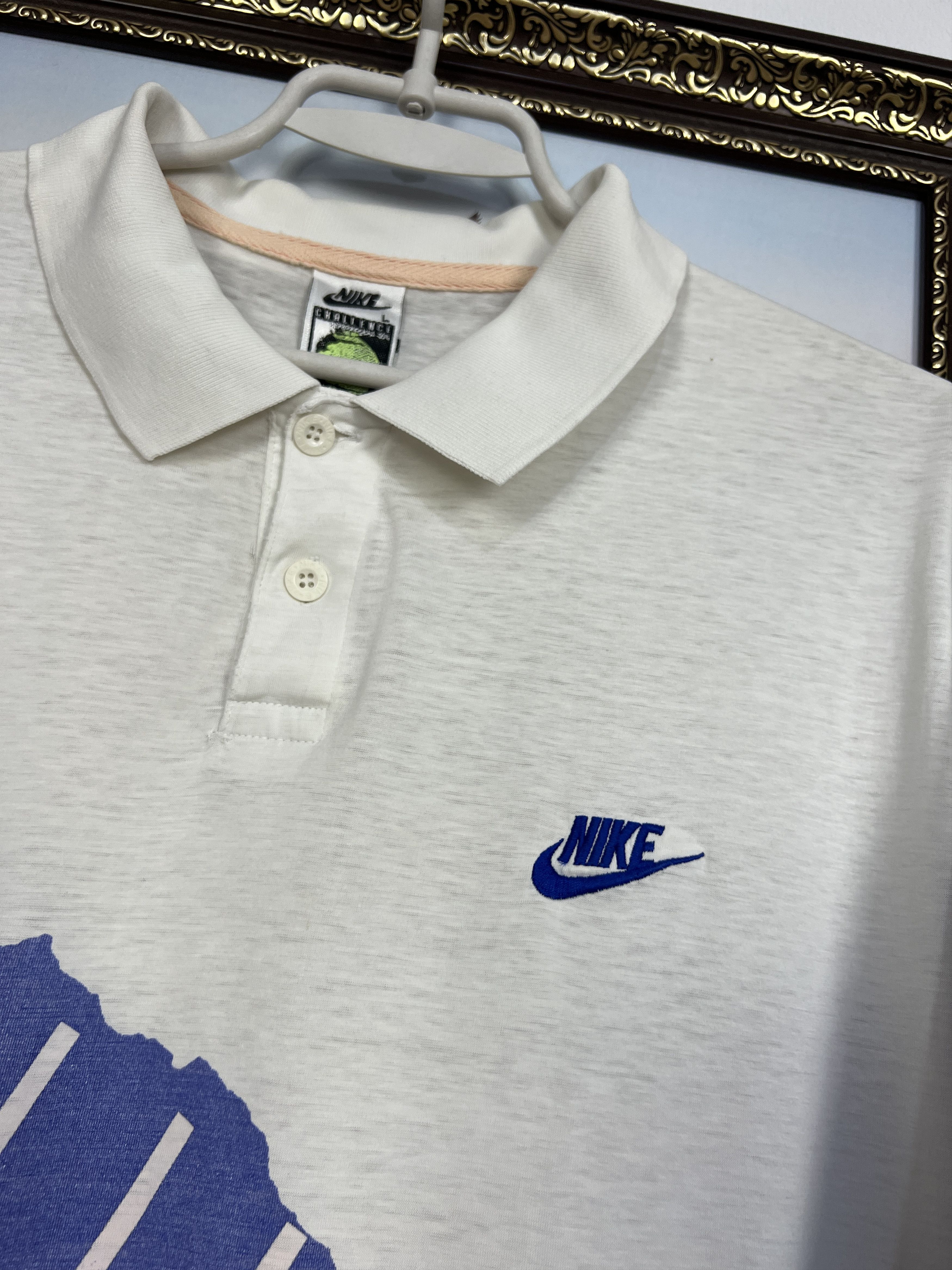 Nike Vintage 90's Nike Court Andre Agassi Tennis Polo Shirt White Size US L / EU 52-54 / 3 - 4 Thumbnail