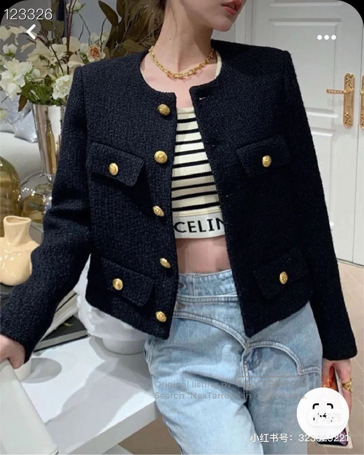 Celine Celine Black Gold Button Jacket 34. Size XXS / US 00 / IT 34 - 7 Thumbnail