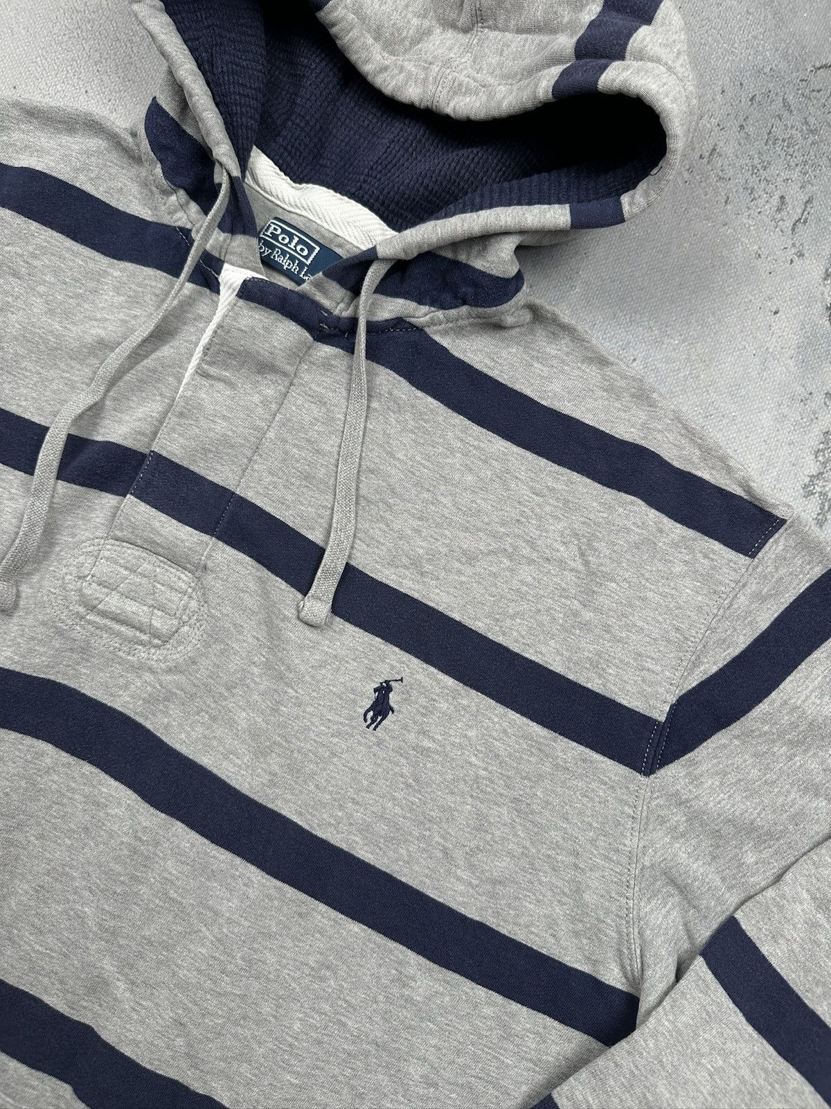 Polo Ralph Lauren Polo Ralph Lauren Striped Hoodie Preppy Archive Y2K Rugby Size US XL / EU 56 / 4 - 5 Thumbnail