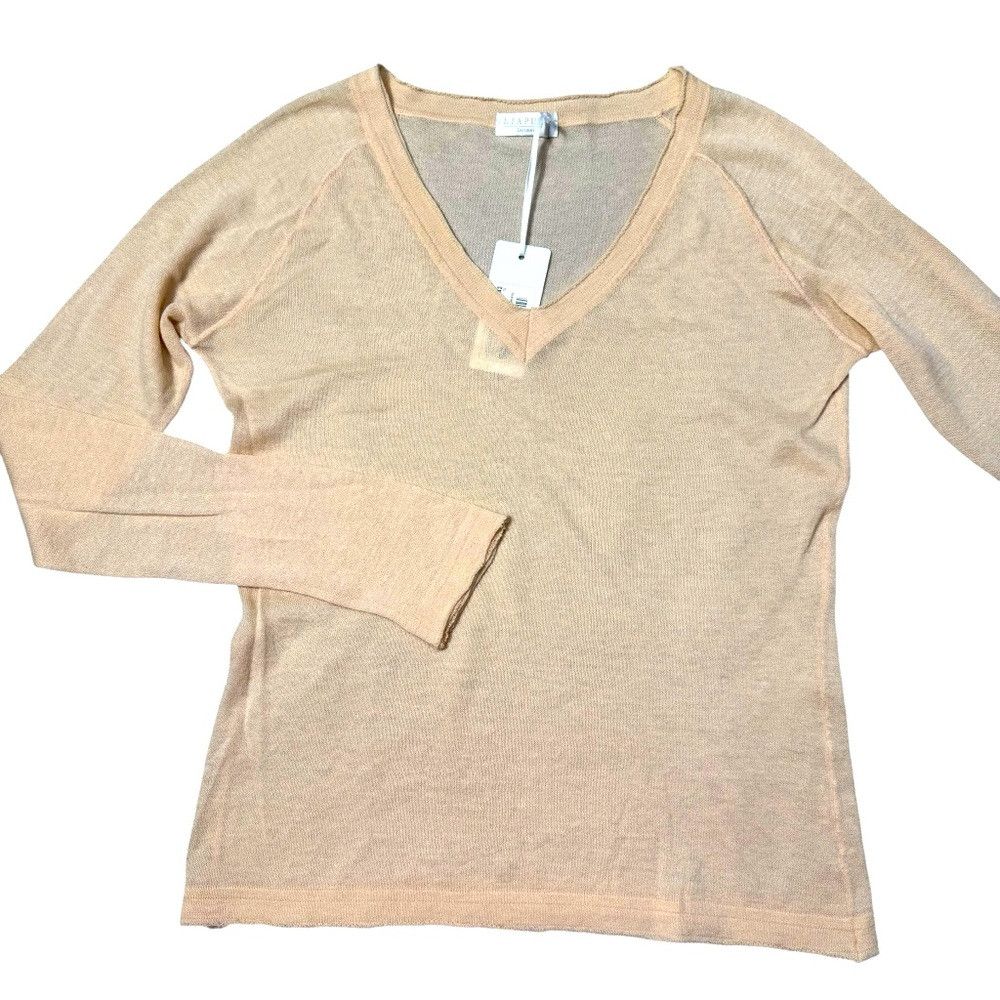 Other NWT New LIAPULL Cotton Cashmere V-Neck Peach Sweater Size S Size S / US 4 / IT 40 - 5 Thumbnail