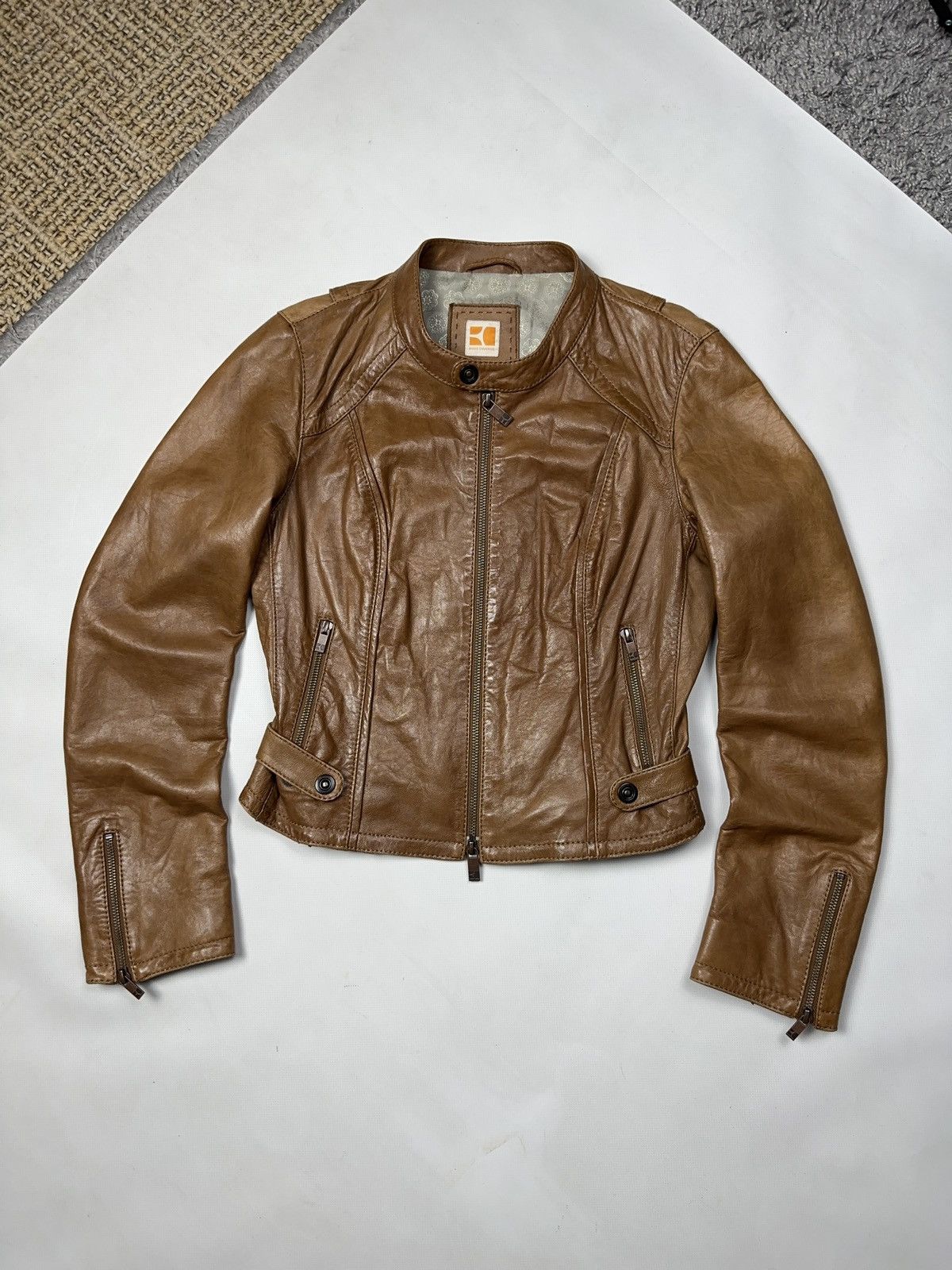 Hugo Boss Hugo Boss Orange Leather Jacket Size S / US 4 / IT 40 - 1 Thumbnail