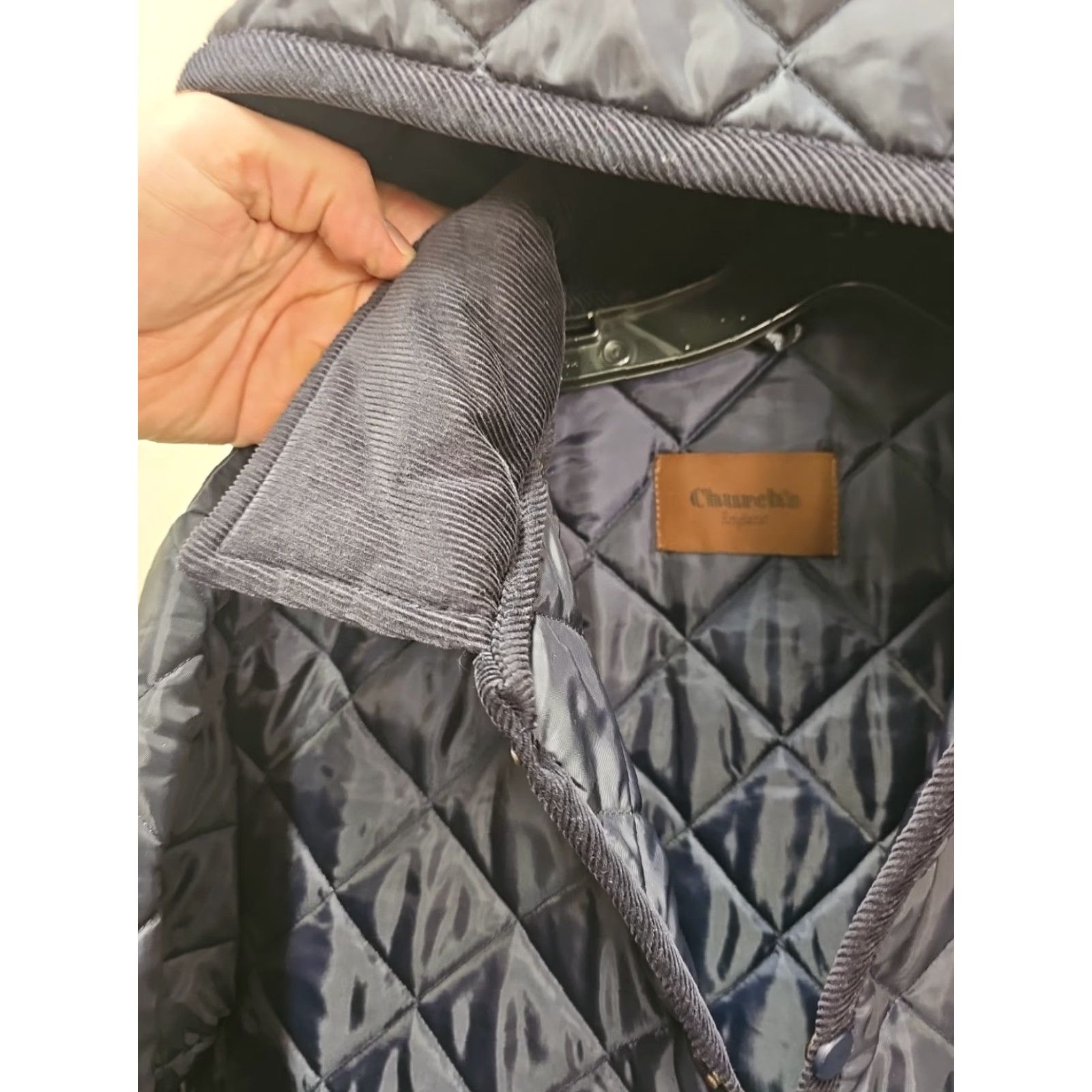 Lavenham VINTAGE Lavenham X Church's England Quilted Hooded Jacket Men XL Blue Quilted Hooded Coat Mens Xl Blue Size US XL / EU 56 / 4 - 6 Thumbnail