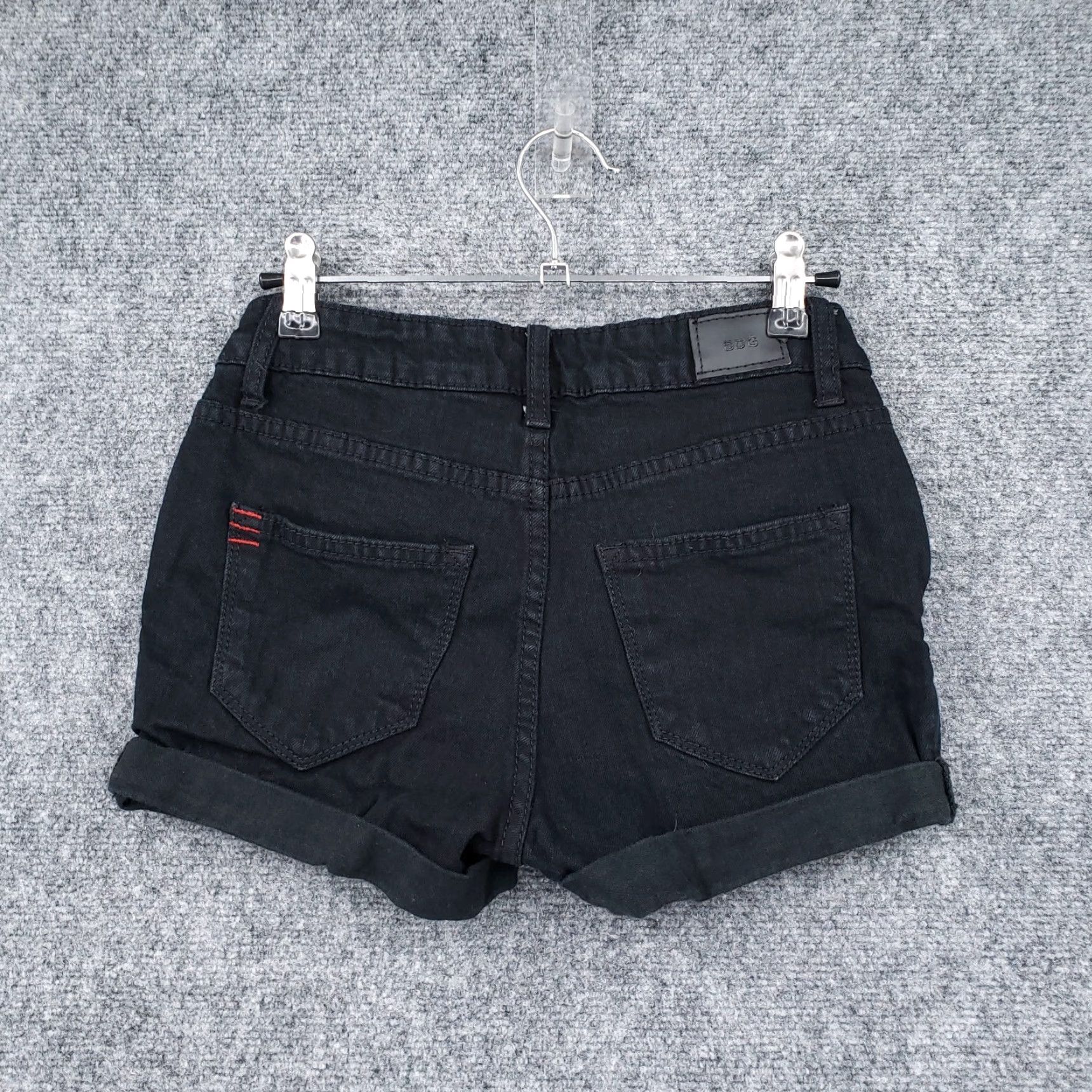 Bdg BDG Shorts Womens 24 Black Alexa Mid Rise 5 Pocket Denim Hot Pants Dark Wash Size 42" / US 20 - 2 Thumbnail