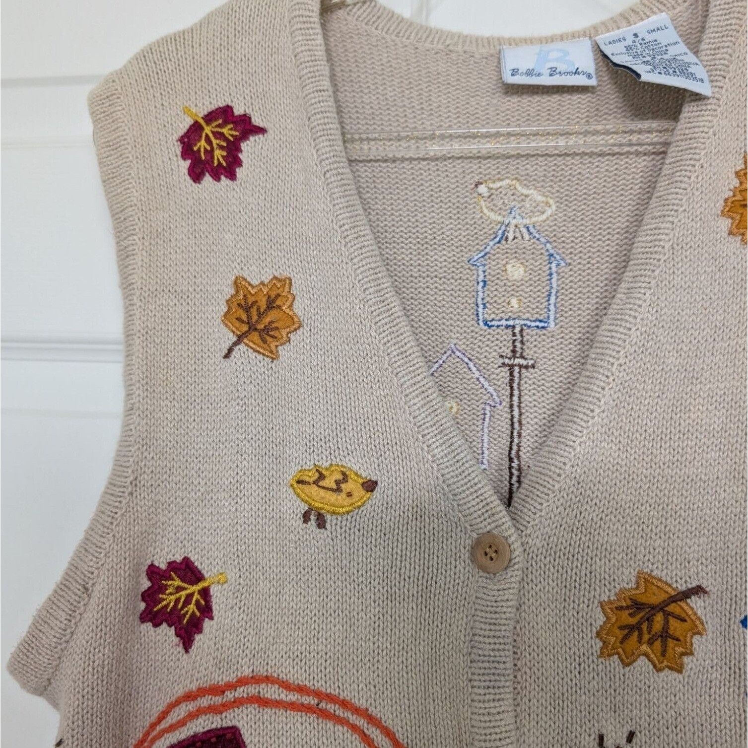 Designer Vintage Fall Scarecrow Sweater Vest Womens Size Small Beige Size S / US 4 / IT 40 - 2 Thumbnail