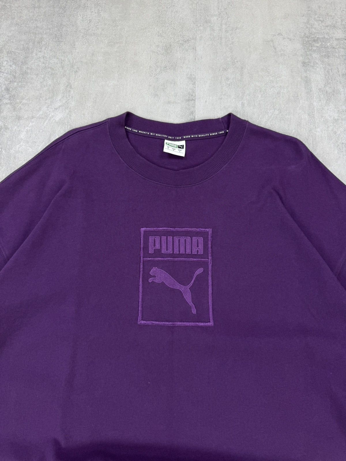 Puma PUMA big logo 2018s collections oversized purple T-shirt Size US L / EU 52-54 / 3 - 2 Thumbnail
