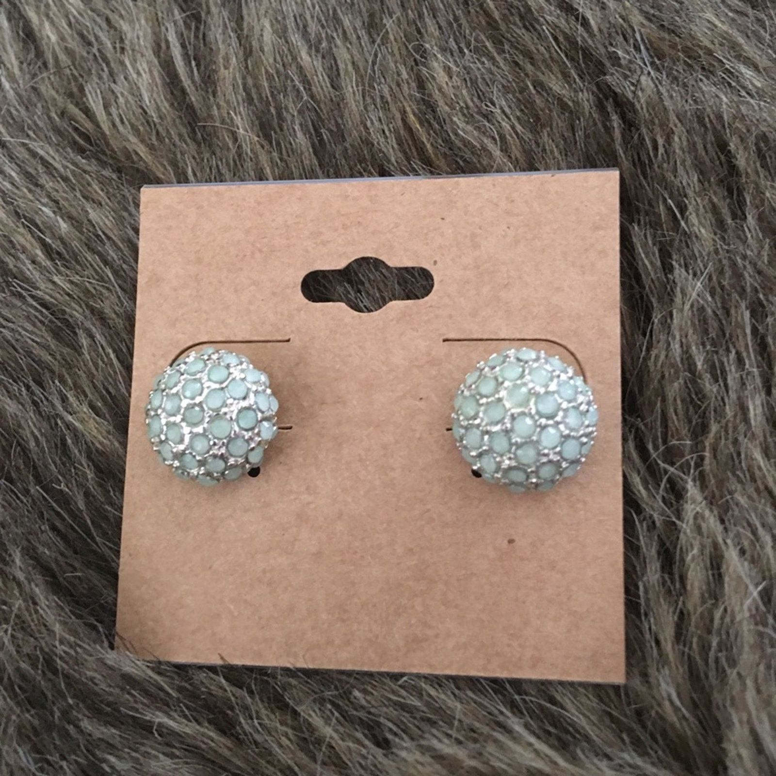 Vintage Vintage antique blue rhinestone dome earrings Size ONE SIZE - 2 Thumbnail