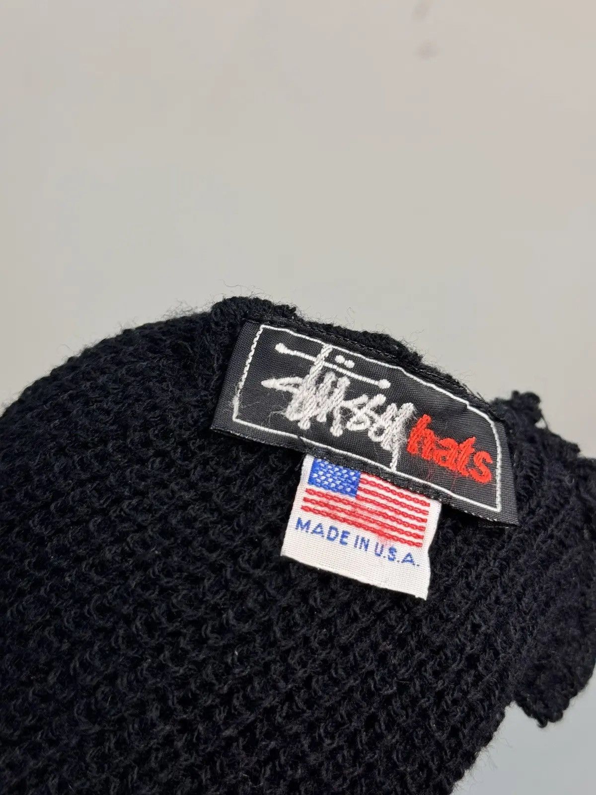 Stussy × Vintage RARE Stussy Y2K Vintage Knit Balaclava Logo Cap Hat Size ONE SIZE - 8 Thumbnail