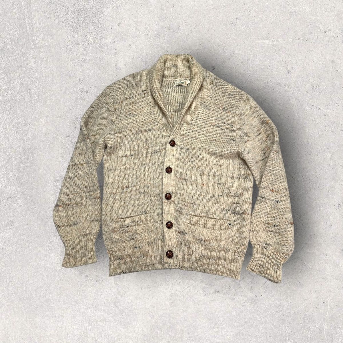 L.L. Bean - Wool Knit Patchwork Quilt Cardigan - Lucky Sweater, image size:1200x1200