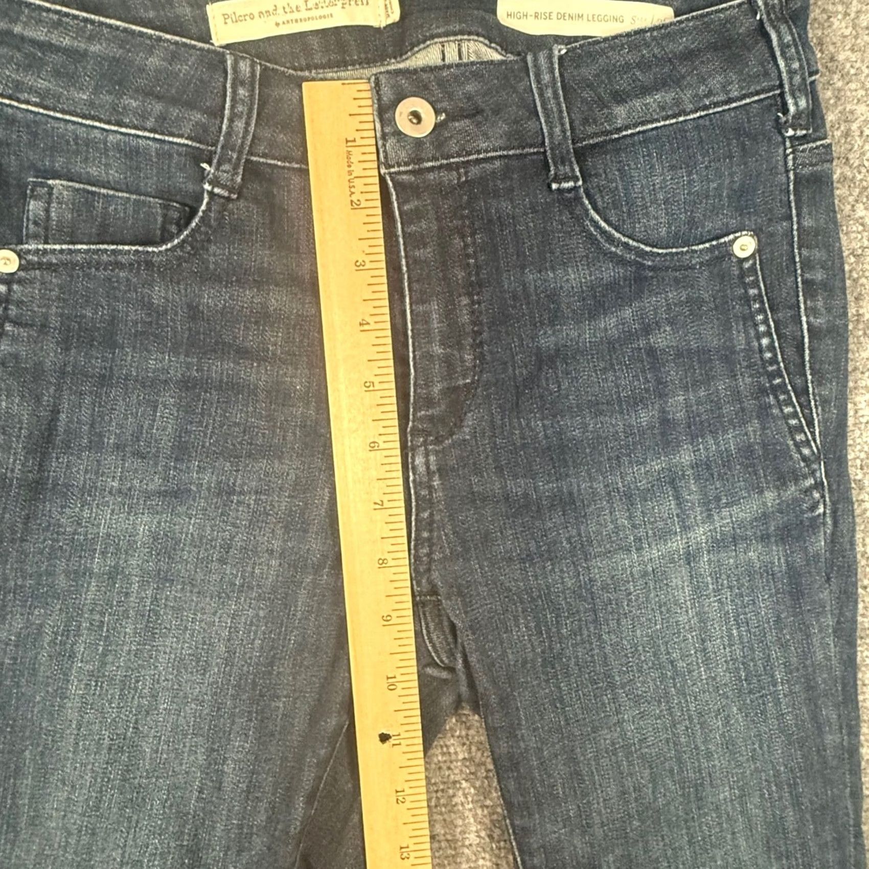 Vintage Pilcro and the Letterpress High-Rise Denim Leggings Dark Wash Size 26 Womens Size 26" / US 2 / IT 38 - 7 Thumbnail