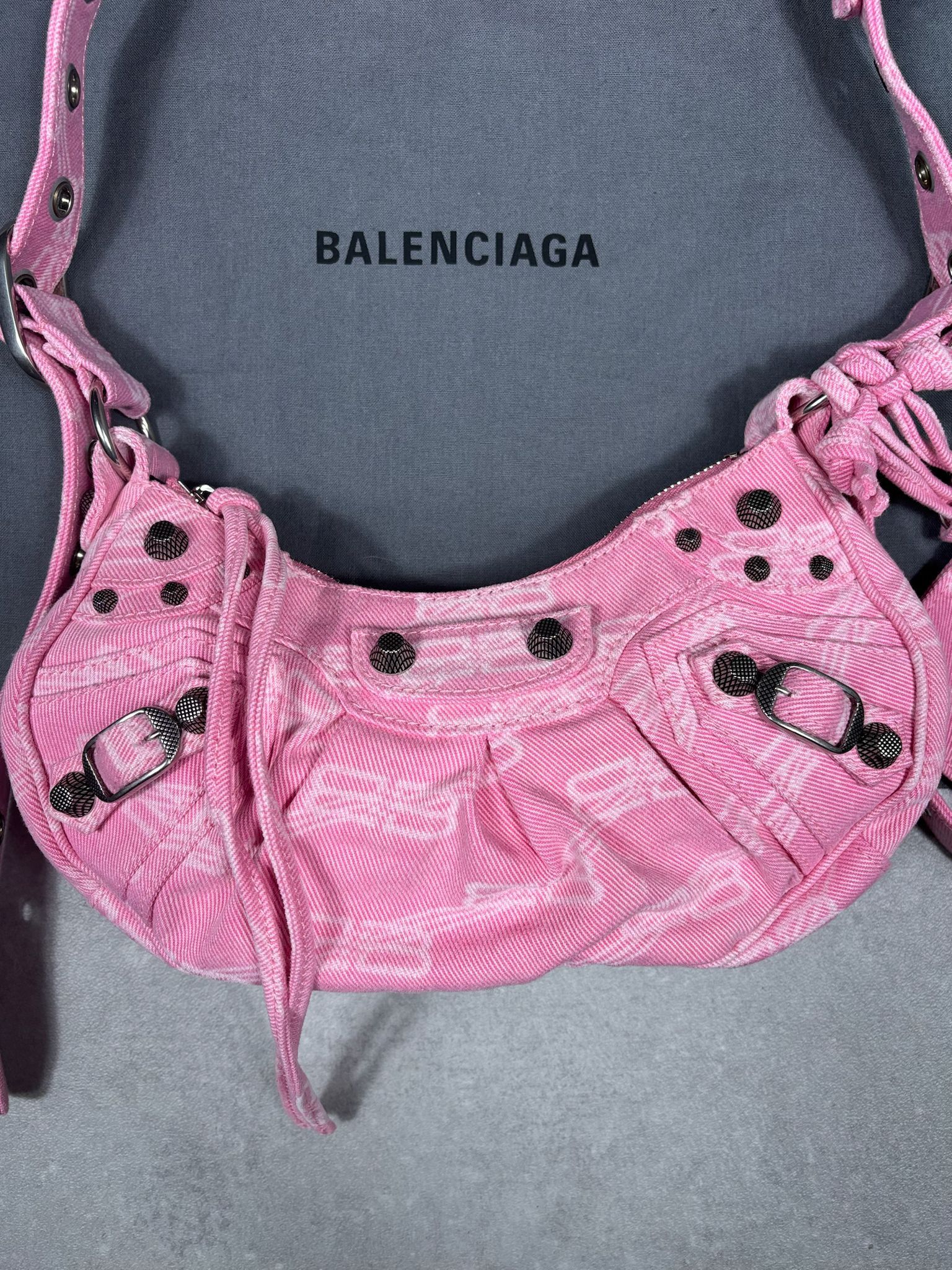 Balenciaga Balenciaga Le Cagole XS Denim Graffiti Pink Heart Mirror Size ONE SIZE - 6 Thumbnail