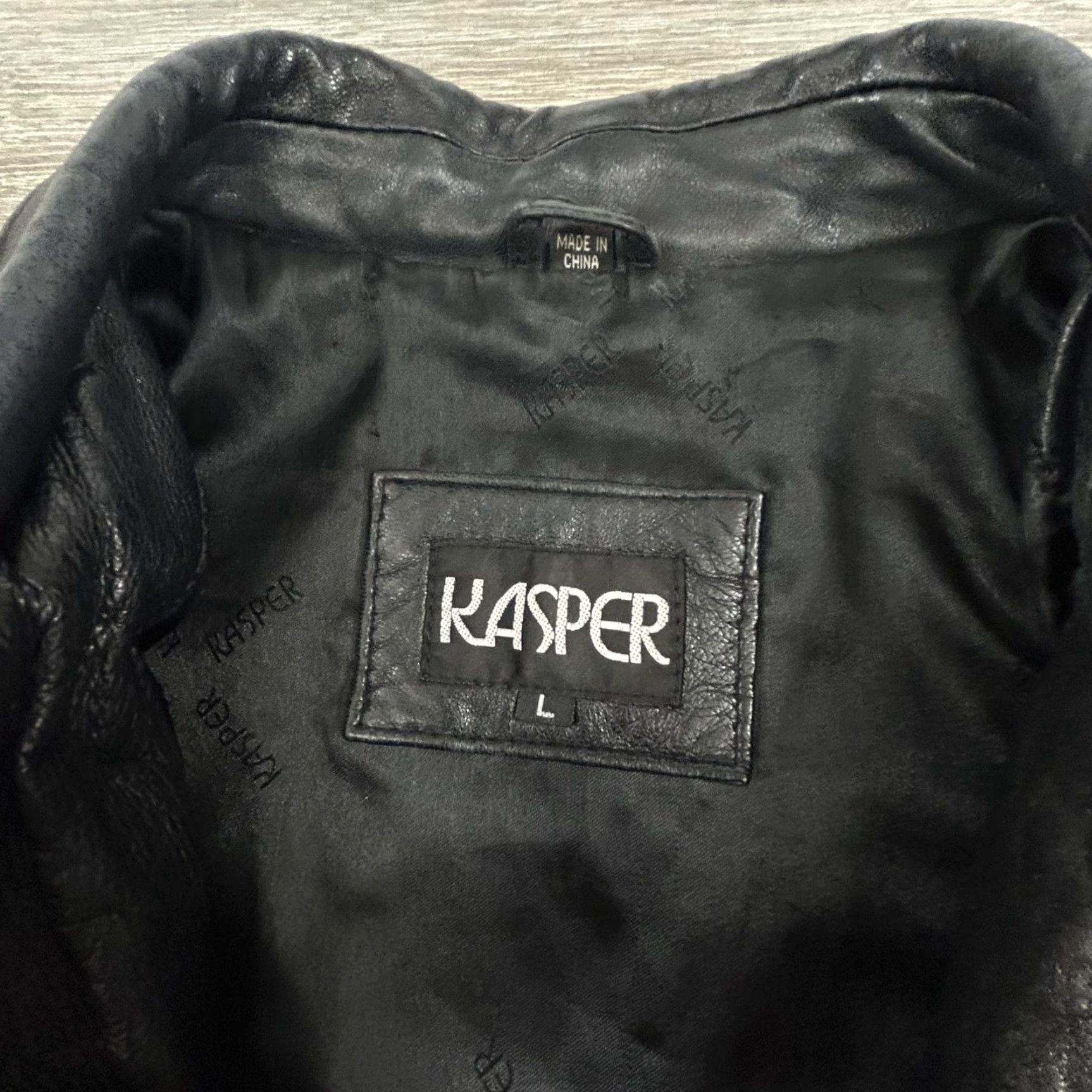 Kasper VINTAGE Kasper Leather Jacket Womens Large Black Lace Up Detail Moto Satin Lined Size L / US 10 / IT 46 - 5 Thumbnail
