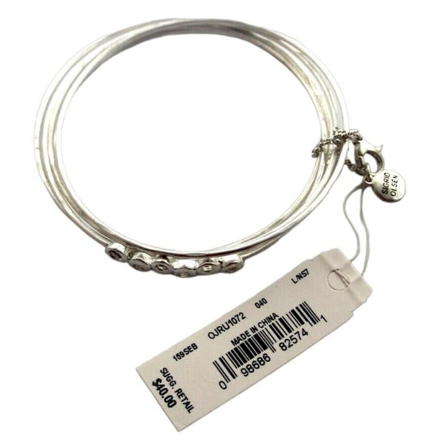 Other Sigfrid Olsen Silvertone Bracelet • 5 Bangles/Chain Size ONE SIZE - 3 Thumbnail