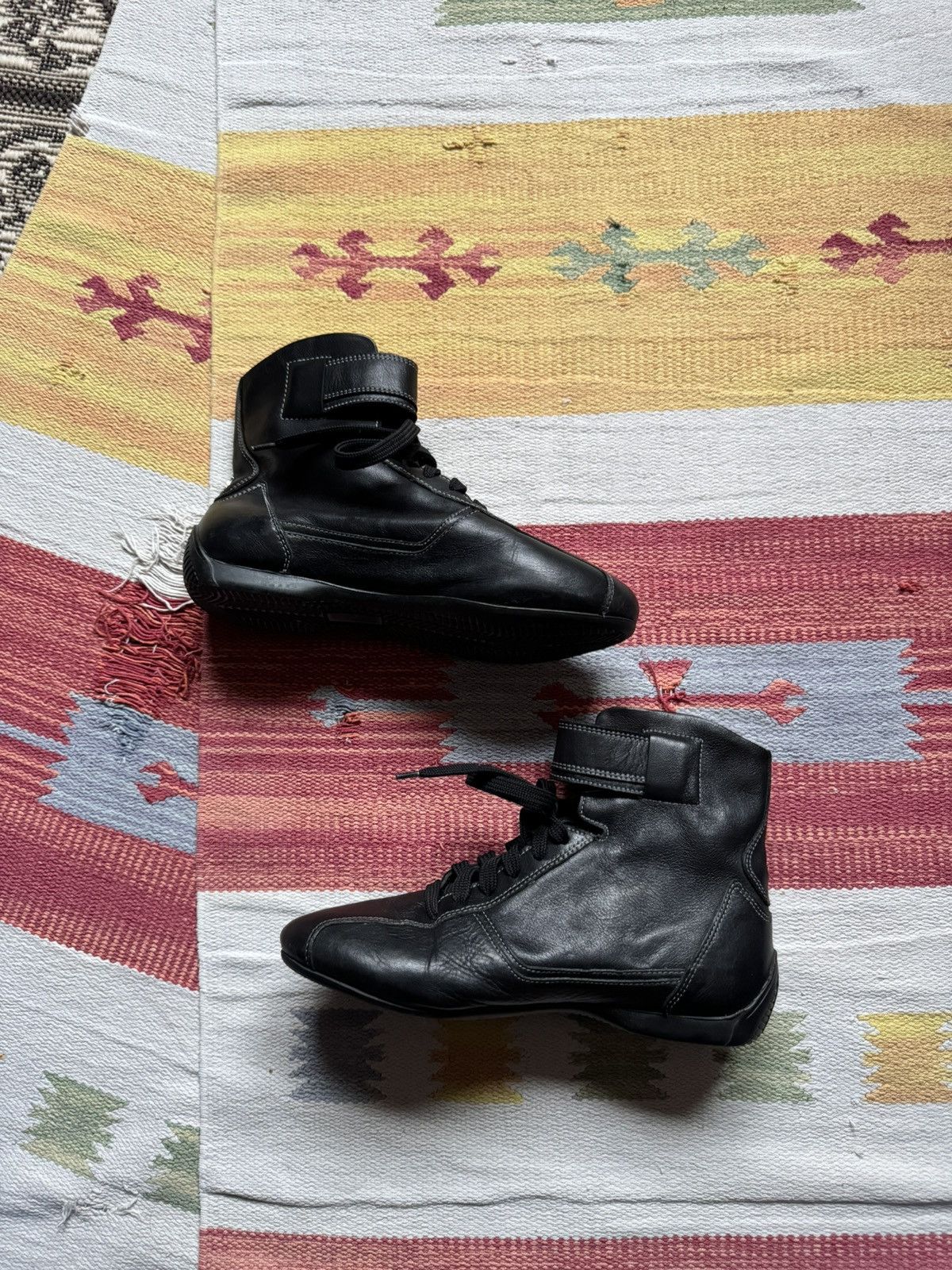 Maserati Vintage 00’s Maserati Genuine Leather Racing High Sneakers Size US 7.5 / IT 37.5 - 3 Thumbnail