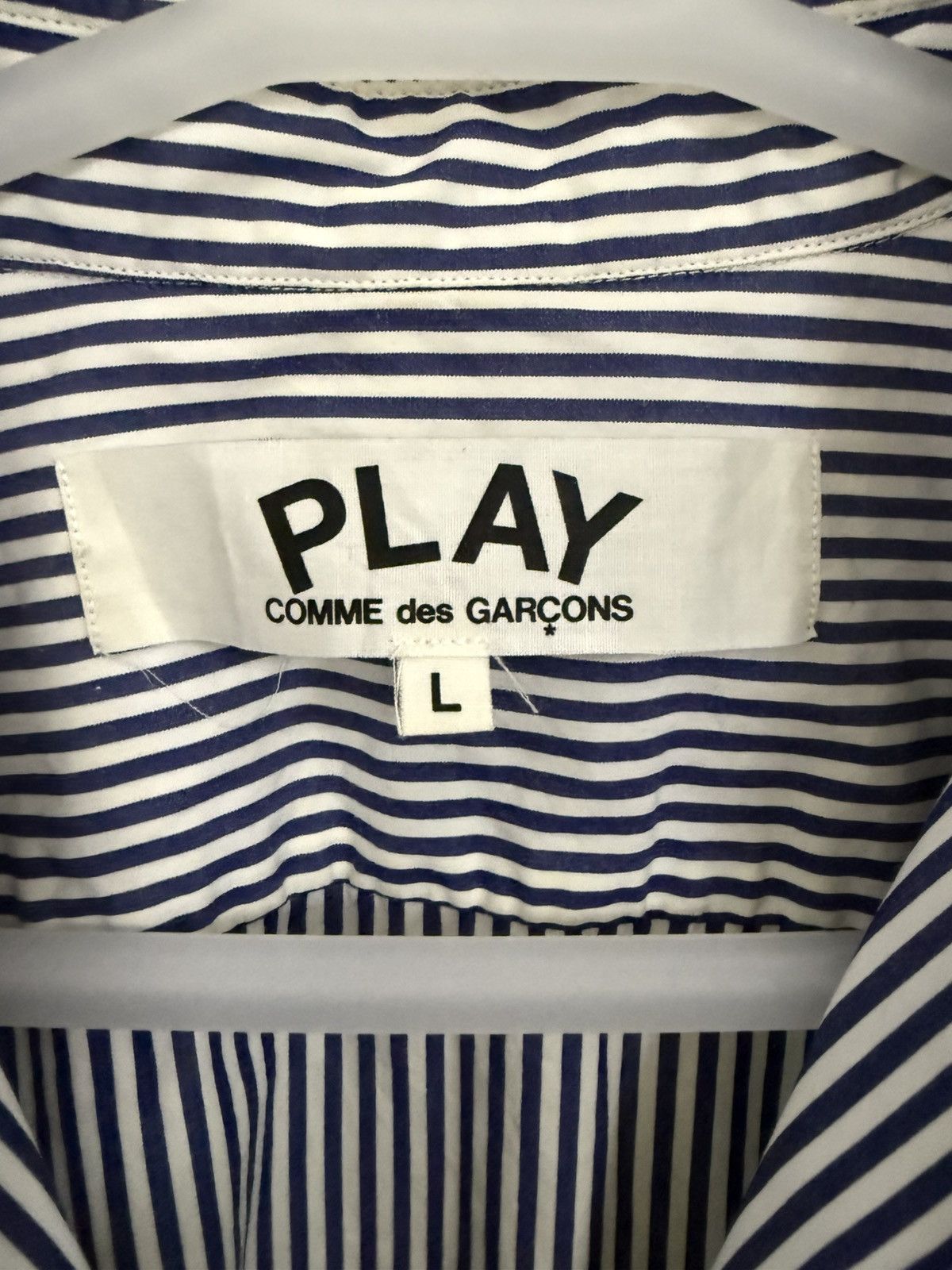Comme des Garcons Homme Plus COMME DES GARCONS PLAY STRIPE BUTTON UP BLACK LOVE EMOJI Size US L / EU 52-54 / 3 - 5 Thumbnail