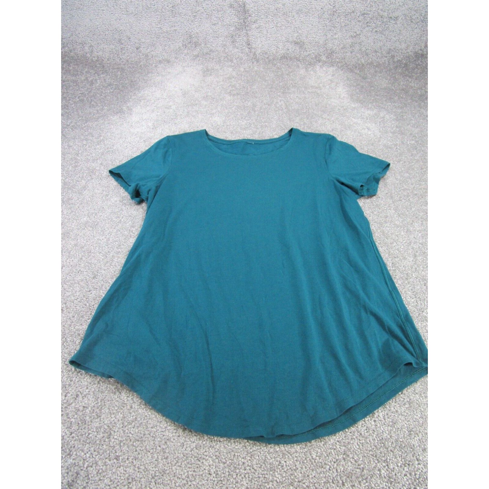 Lululemon Active T-Shirt Women's 12 Blue Short Sleeve Back Pocket