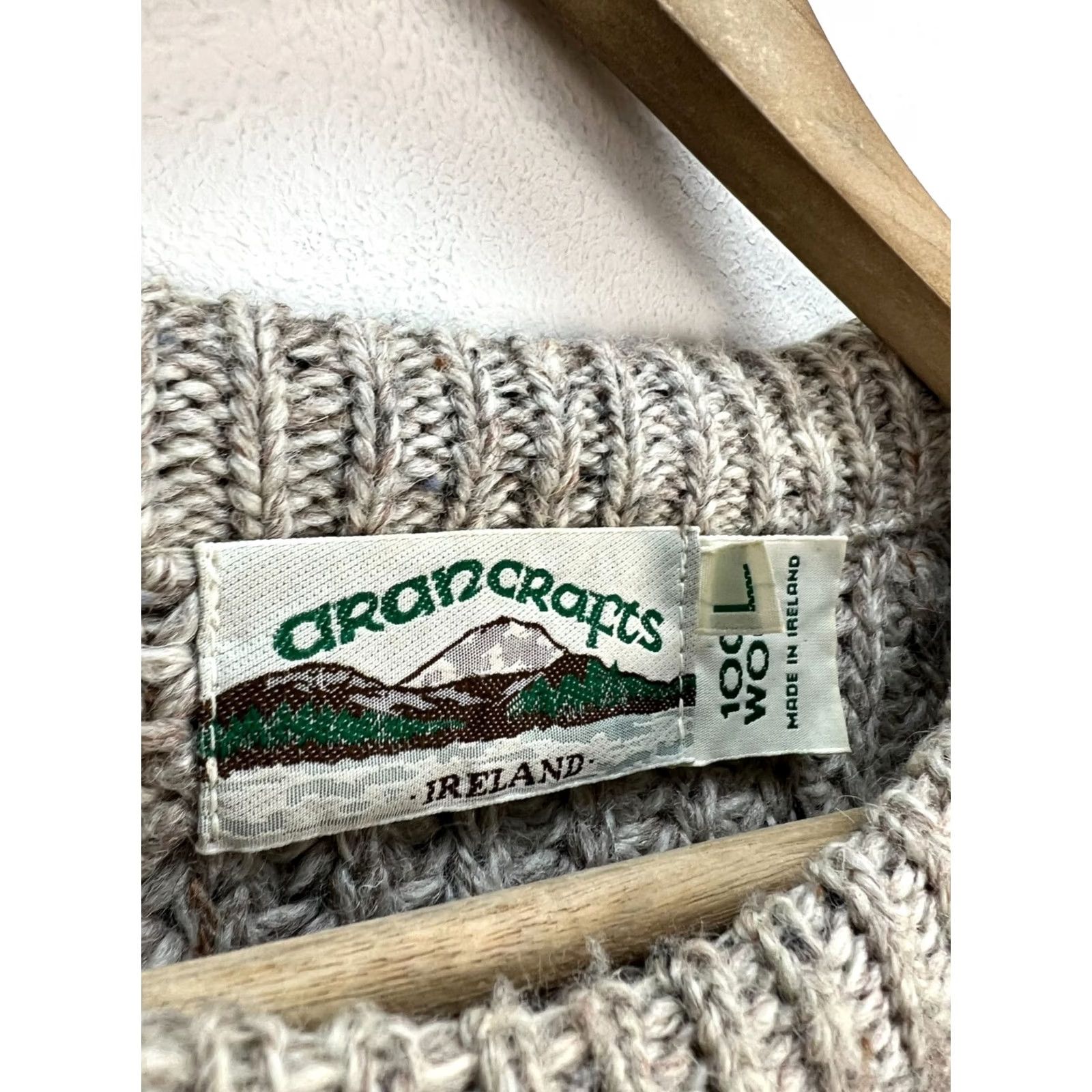 Vintage VINTAGE Aran Crafts Heavyweight Ribbed Wool Knit Jumper Sweater Mens L Size US L / EU 52-54 / 3 - 4 Thumbnail