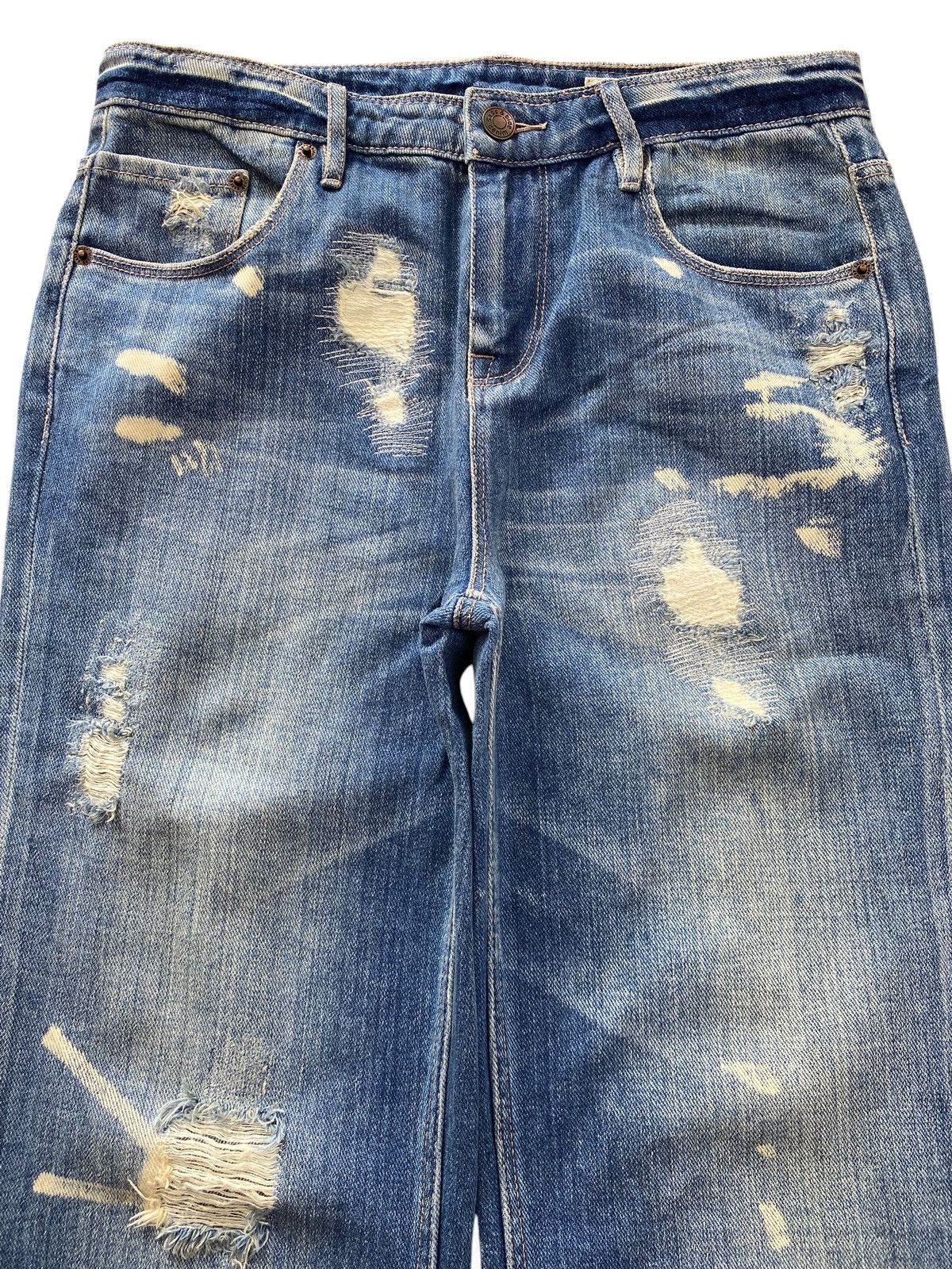 Japanese Brand Japanese Brand Faded Wash Ripped Style Straight Leg Jeans Size US 29 - 2 Thumbnail