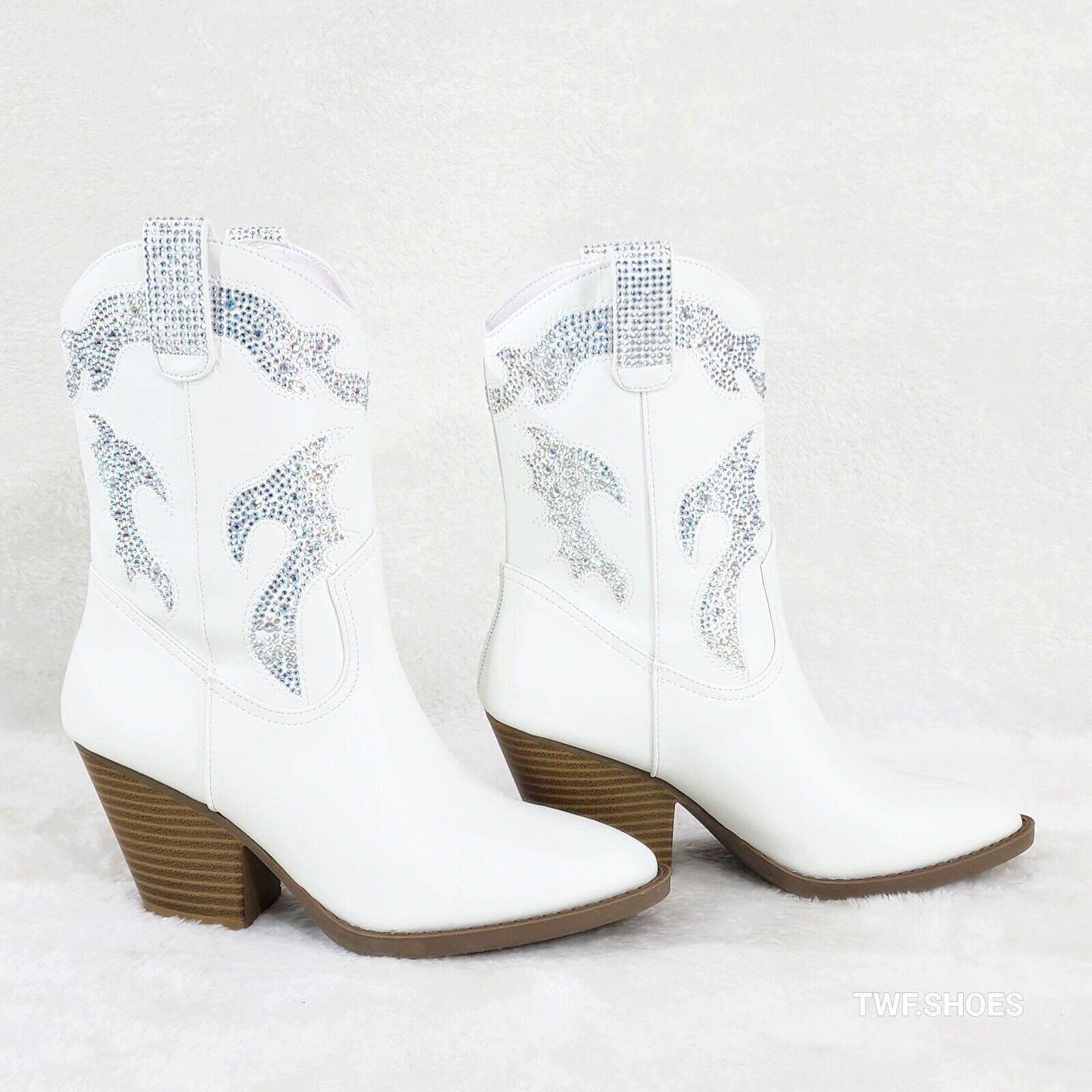 Other Patty White Multi Sparkle Rhinestones Country Glam Western C Size US 8 / IT 38 - 5 Thumbnail
