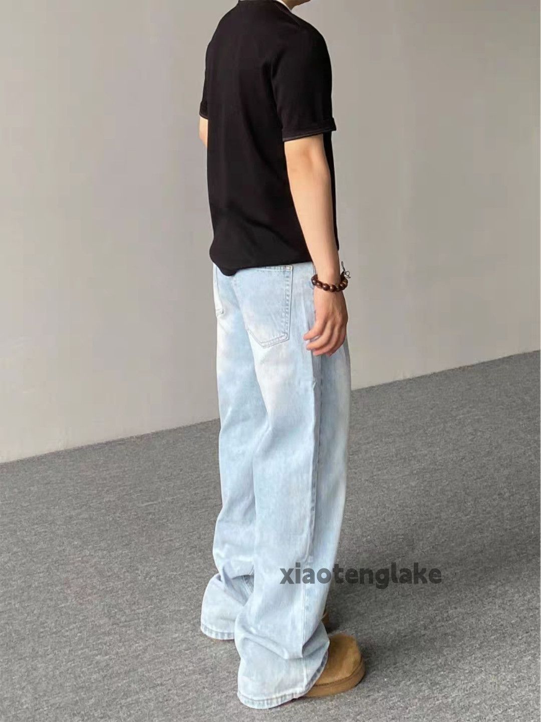 Jean Custom washed faded loose baggy wide Leg y2k jeans Size US 28 / EU 44 - 2 Thumbnail