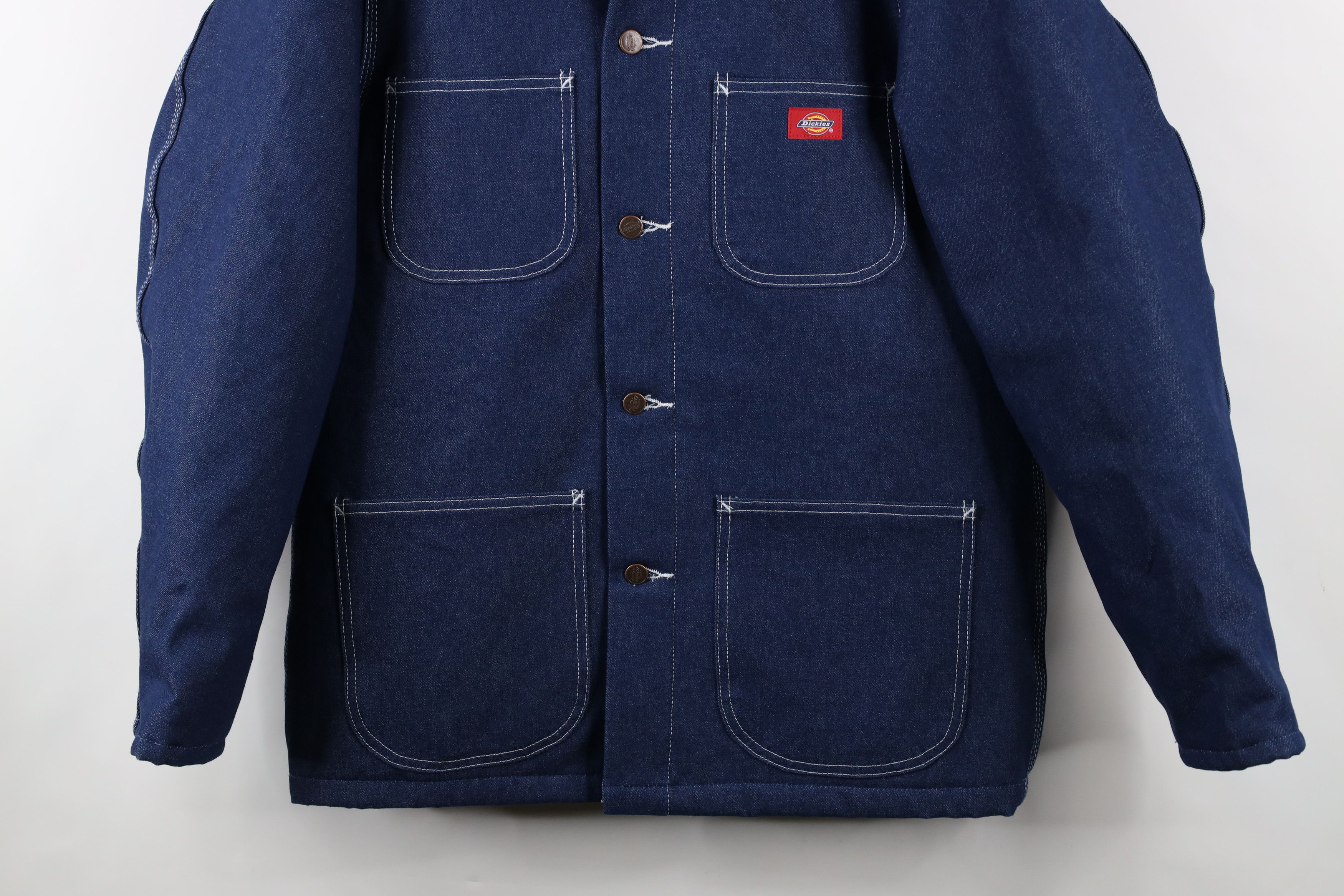 Dickies × Vintage Vintage 90s Dickies Blanket Lined Denim Chore Barn Jacket Size US L / EU 52-54 / 3 - 3 Thumbnail