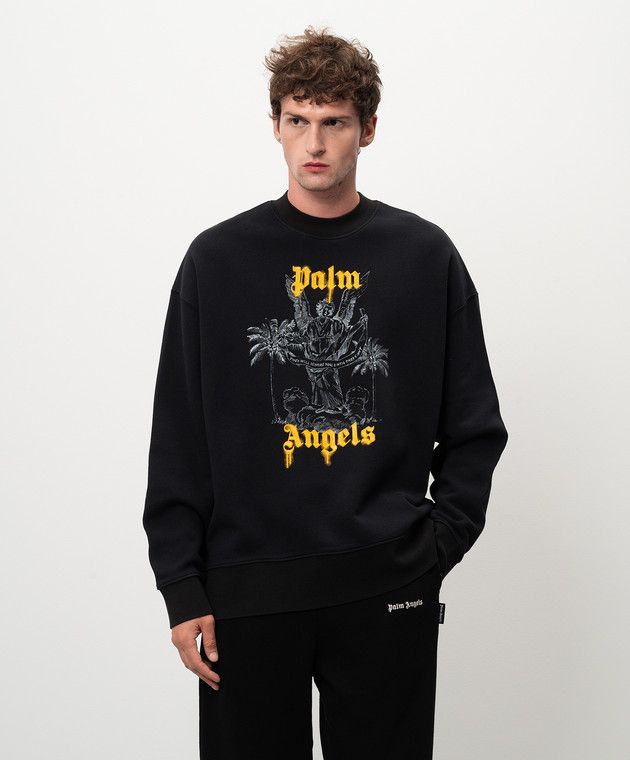 Palm Angels o1s22i1n1224 Pencil Sweatshirt in Black Size US M / EU 48-50 / 2 - 2 Thumbnail