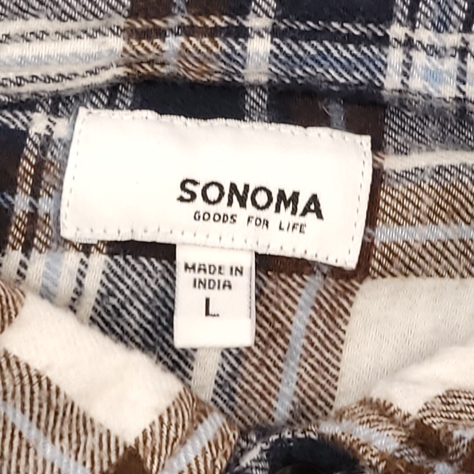 Sonoma Sonoma Tartan Flannel Shirt Mens Size Large L Blue White Size US L / EU 52-54 / 3 - 3 Thumbnail
