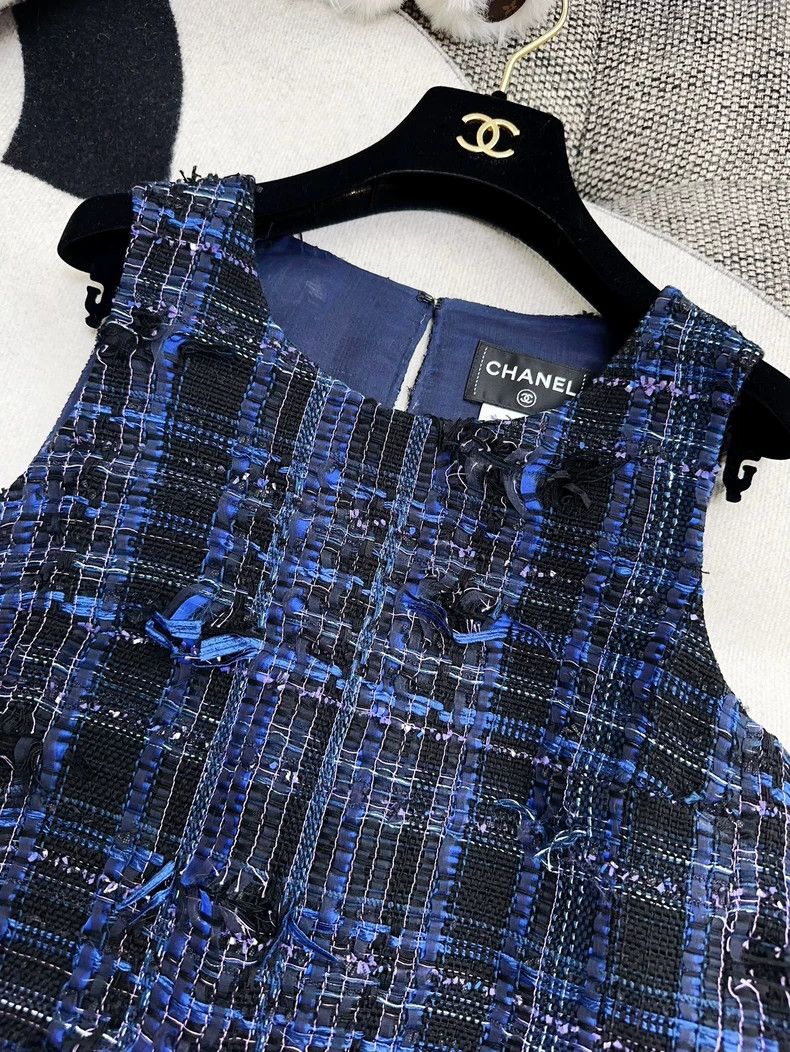 Chanel Chanel 14s spring and summer blue color block plaid tasse Size XS / US 0-2 / IT 36-38 - 4 Thumbnail