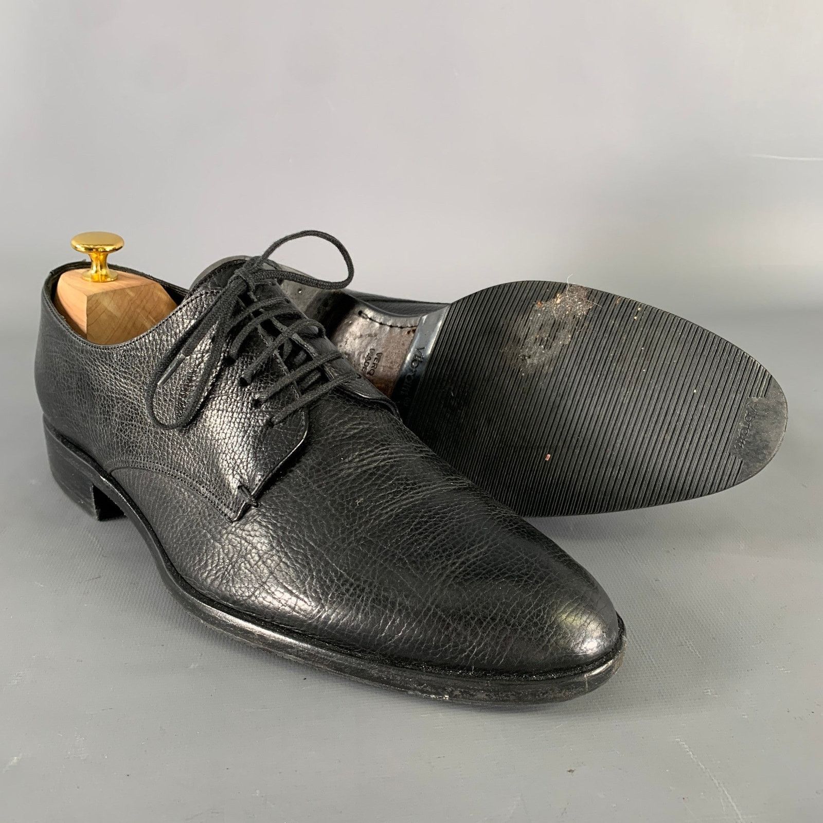 Giorgio Armani GIORGIO ARMANI 9.5 Black Leather Round Toe Lace Up Shoes Size US 9.5 / EU 42-43 - 5 Thumbnail