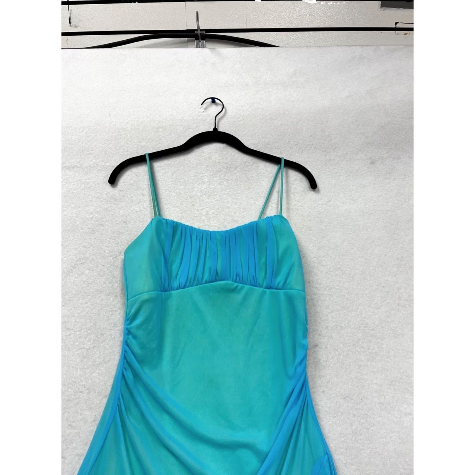 Vintage Studio Y Spaghetti Strap Layered Dress Unisex Adults L Blue & Green Knee Length Sundress Womens/Mens Size L / US 10 / IT 46 - 7 Thumbnail