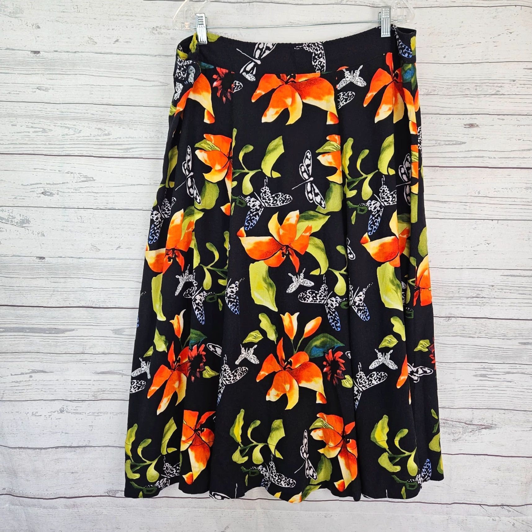 Soft Surroundings **Womens Black XL Floral Rayon Skirt** User: Soft Surroundings Womens Black XL Floral Rayon Skirt Size 40" / US 18 - 3 Thumbnail