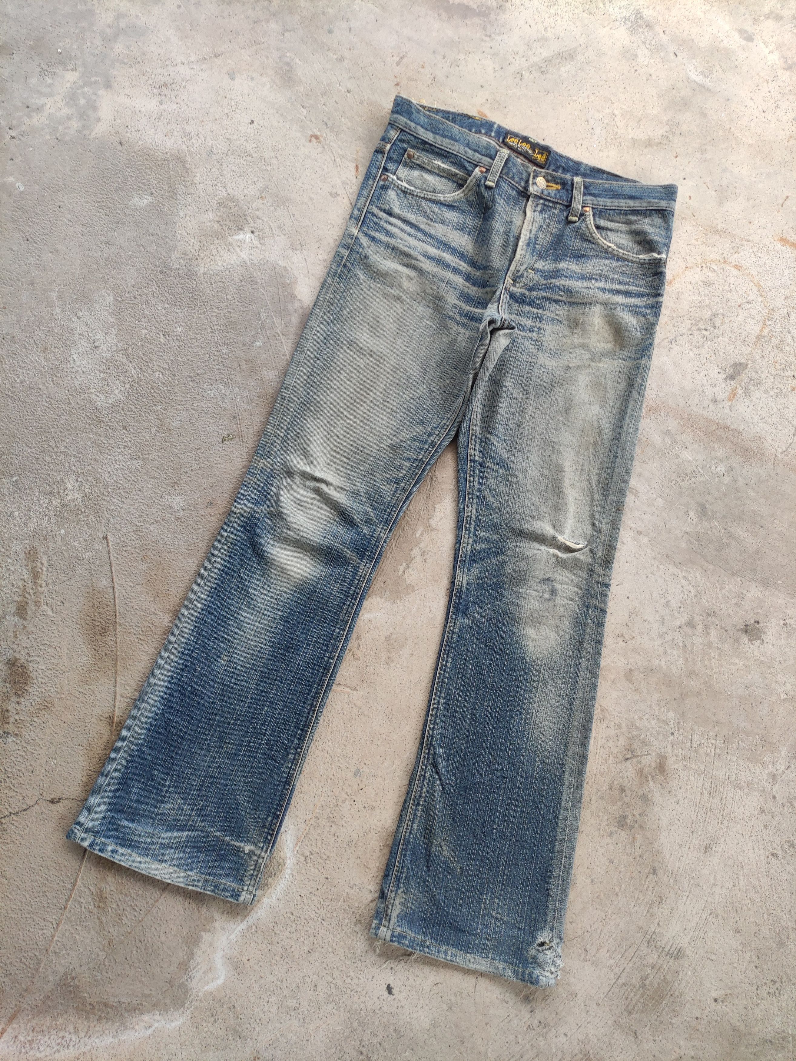 Lee Vintage Lee Jean Flare Rusty Distressed Denim Size US 33 - 2 Thumbnail