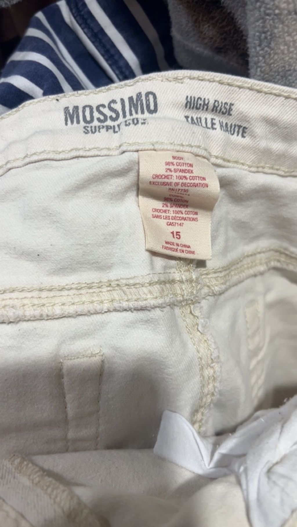 Other Juniors Mossimo Supply Co. Beige Crochet Jean Shorts Size 15 Size 31" - 3 Thumbnail