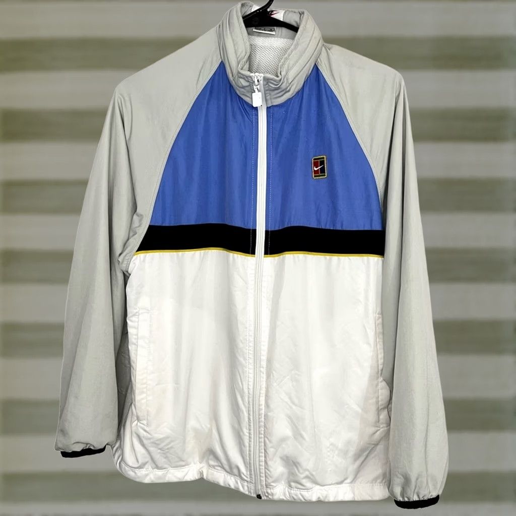 Nike VINTAGE Nike Challenge Court Zip Jacket Hood SZ SMALL Agassi Tennis Lined 90s Mens White Zip Jacket Small Size US S / EU 44-46 / 1 - 1 Thumbnail