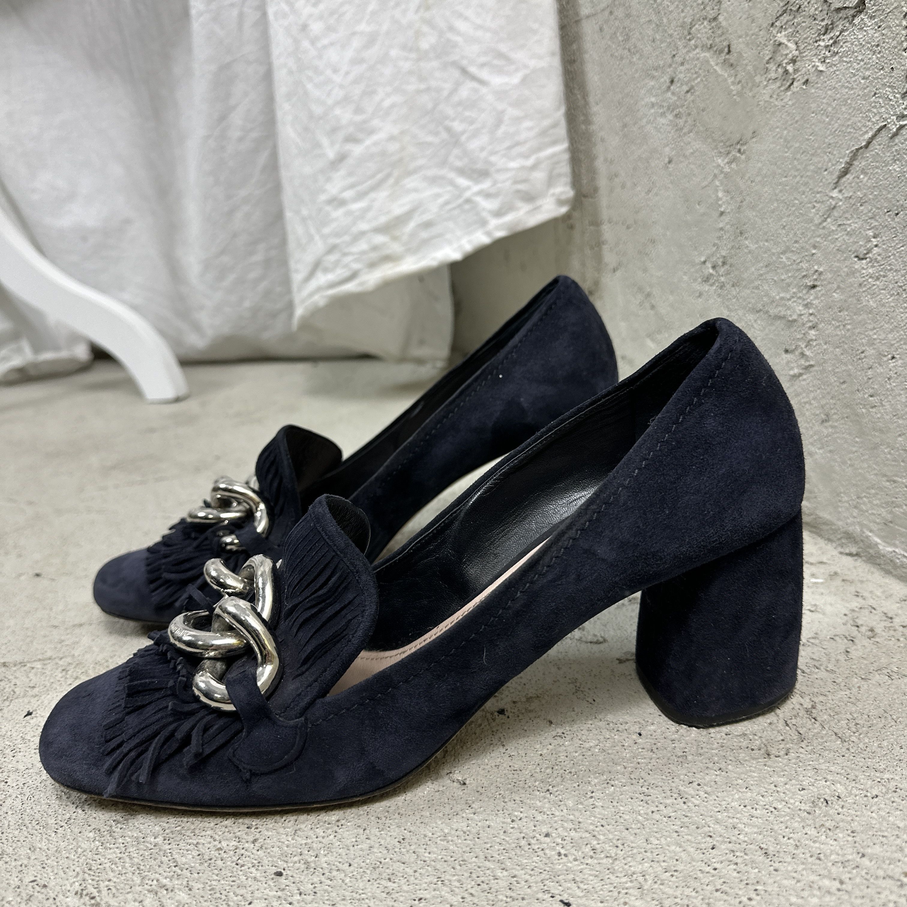 Miu Miu × Vintage Vintage Miu Miu Velvet Heeled Loafers Boots Size US 9 / IT 39 - 5 Thumbnail