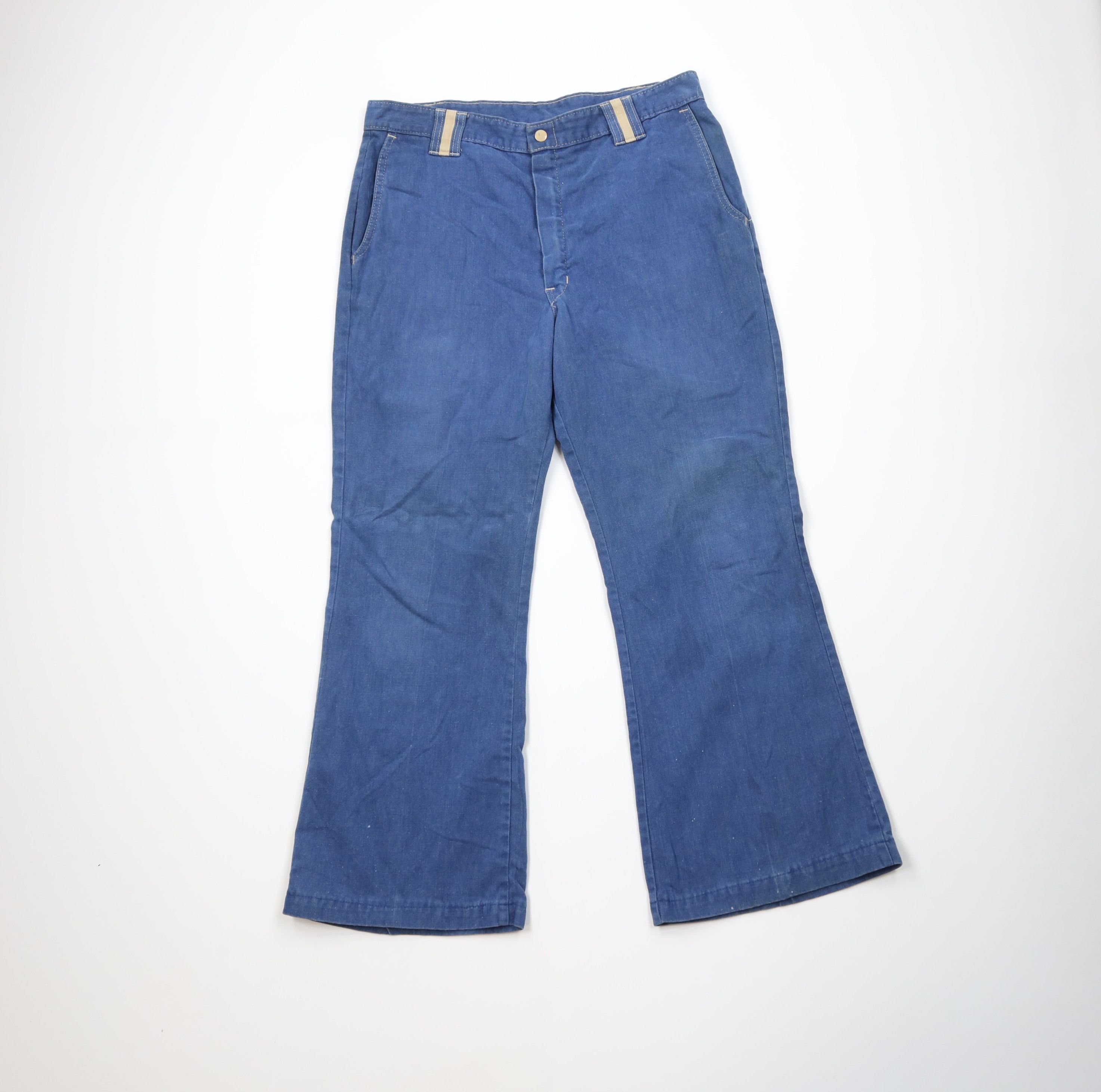 Vintage Vintage 70s Streetwear Soft Cloth Bell Bottoms Jeans USA Size US 34 / EU 50 - 1 Thumbnail