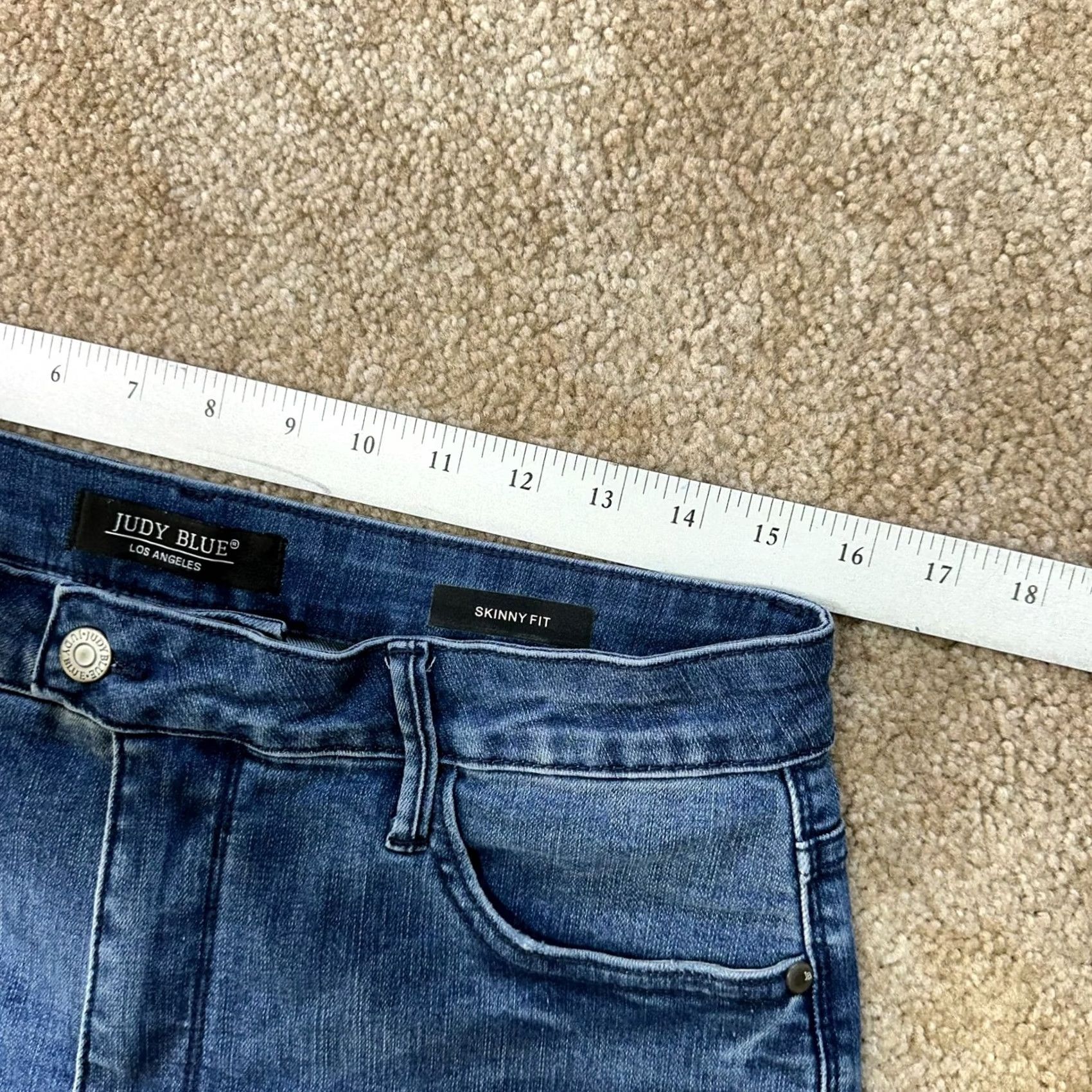 Vintage Judy Blue Jeans Skinny Women's 13/31 Blue Stretch Denim High rise Denim Rise H 0 Size 34" / US 12 / IT 48 - 7 Thumbnail