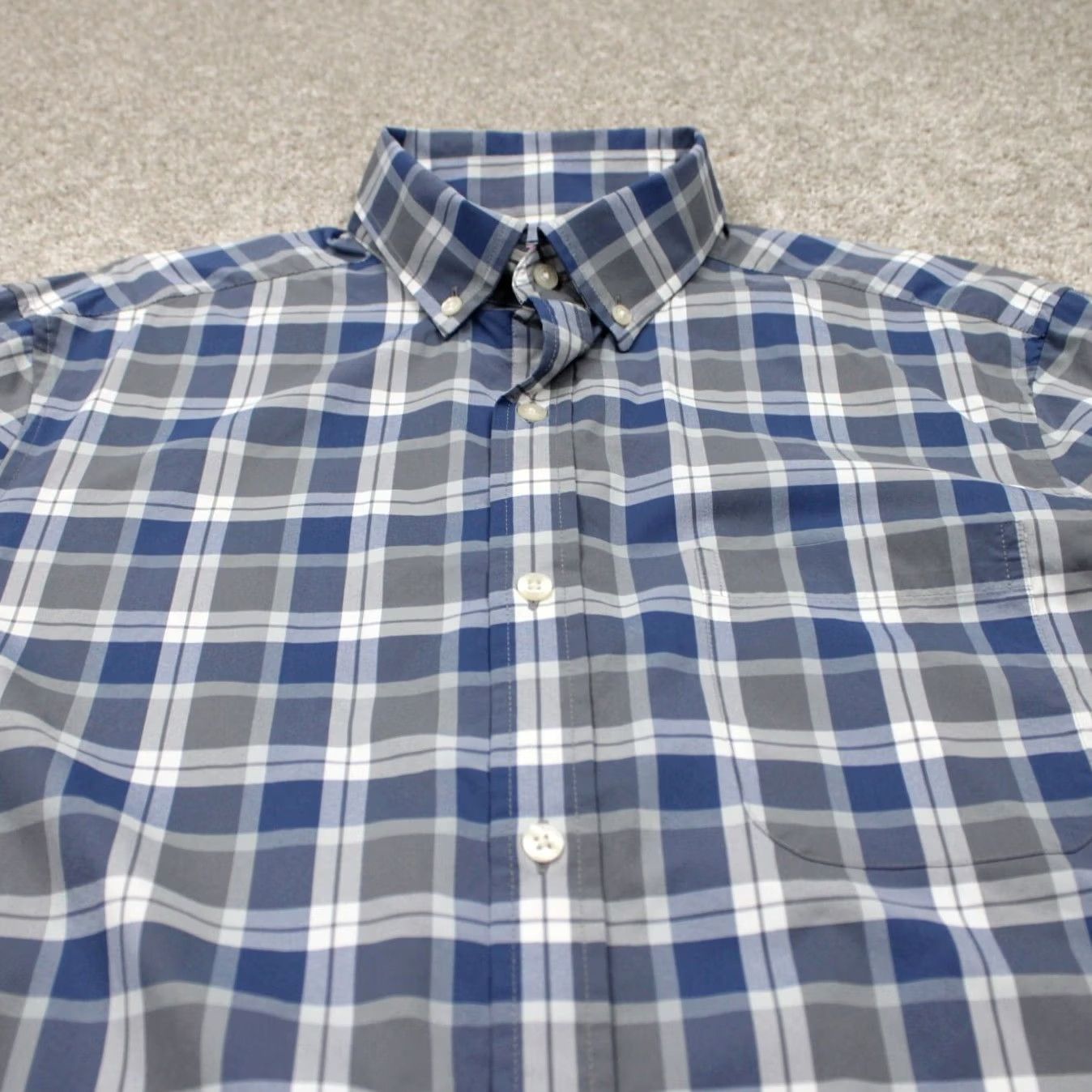 Vineyard Vines Vineyard Vines Performance Shirt Mens Medium Blue/Gray Classic Fit Murray L/S Size US M / EU 48-50 / 2 - 4 Thumbnail