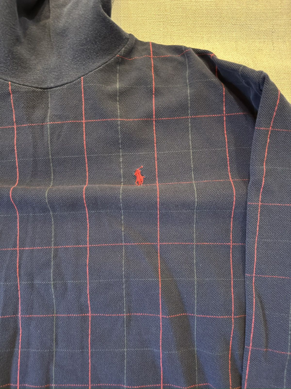 Polo Ralph Lauren × Vintage POLO RALPH LAUREN Vintage Check Cotton Turtleneck Sweater Size US XL / EU 56 / 4 - 5 Thumbnail