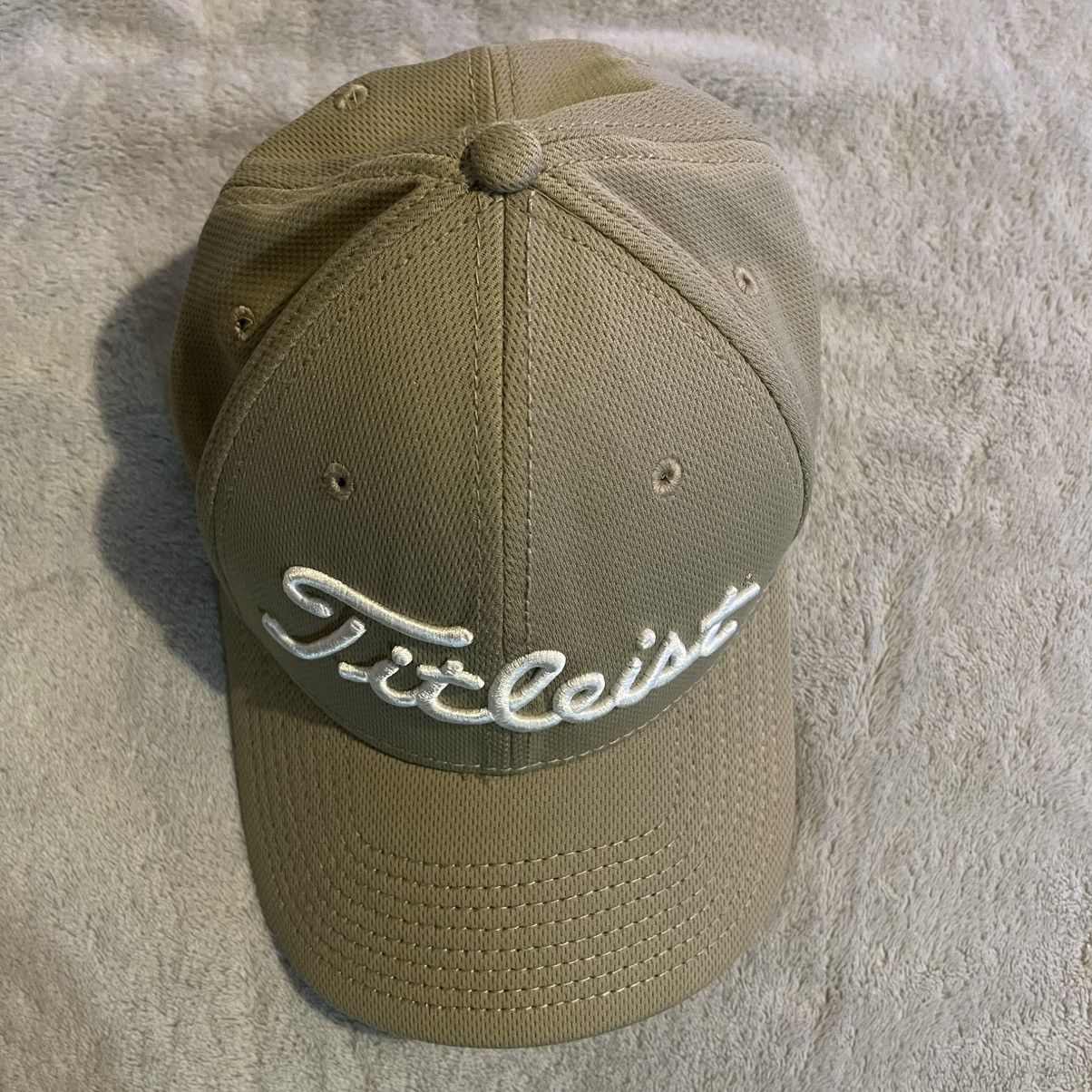 New Era Titleist by New Era Golf Hat Mens Small-Medium Tan Mesh Cap Size ONE SIZE - 7 Thumbnail