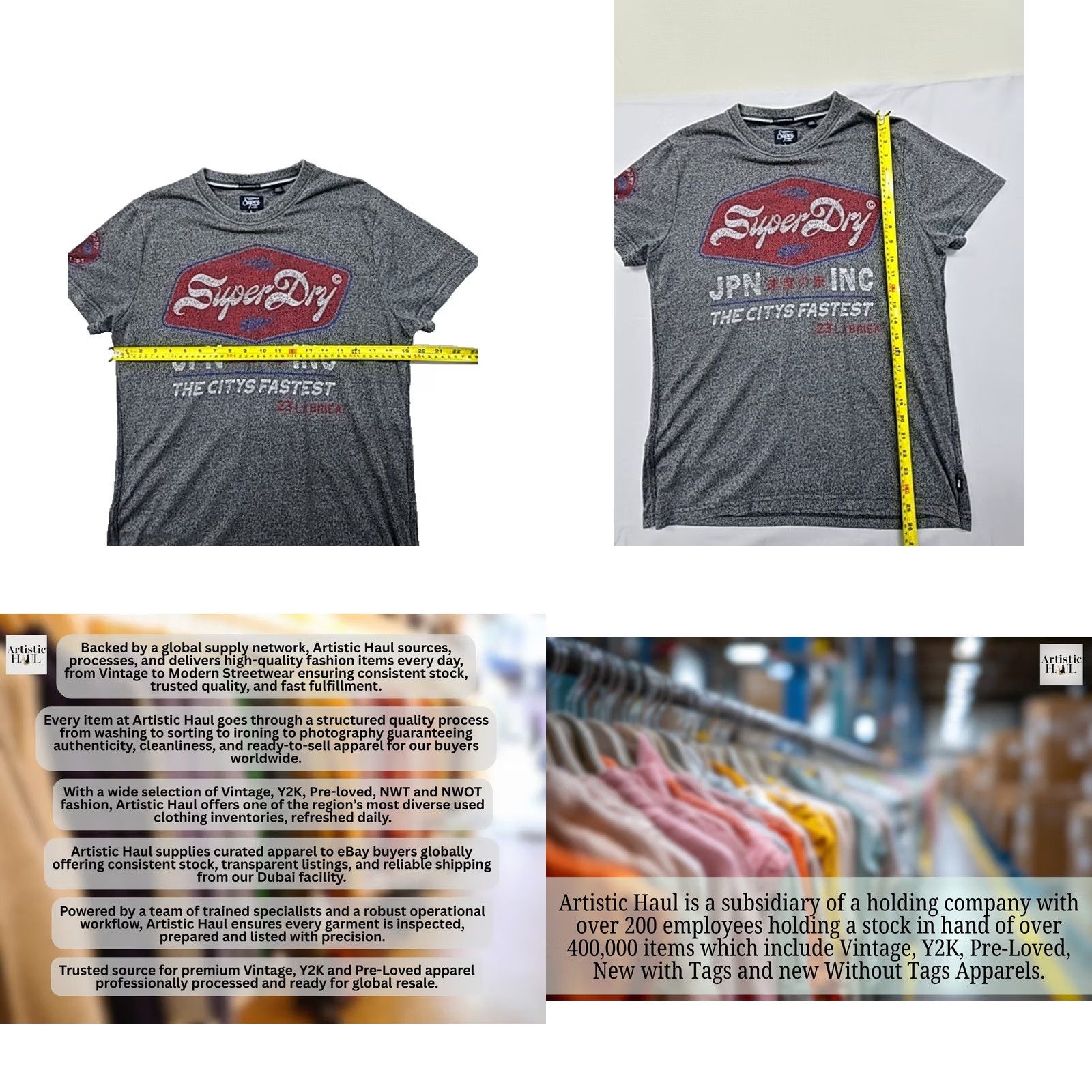 Superdry Superdry Japanese Theme Mens T-Shirt Grey Marl L Relaxed Fit Size US L / EU 52-54 / 3 - 8 Thumbnail