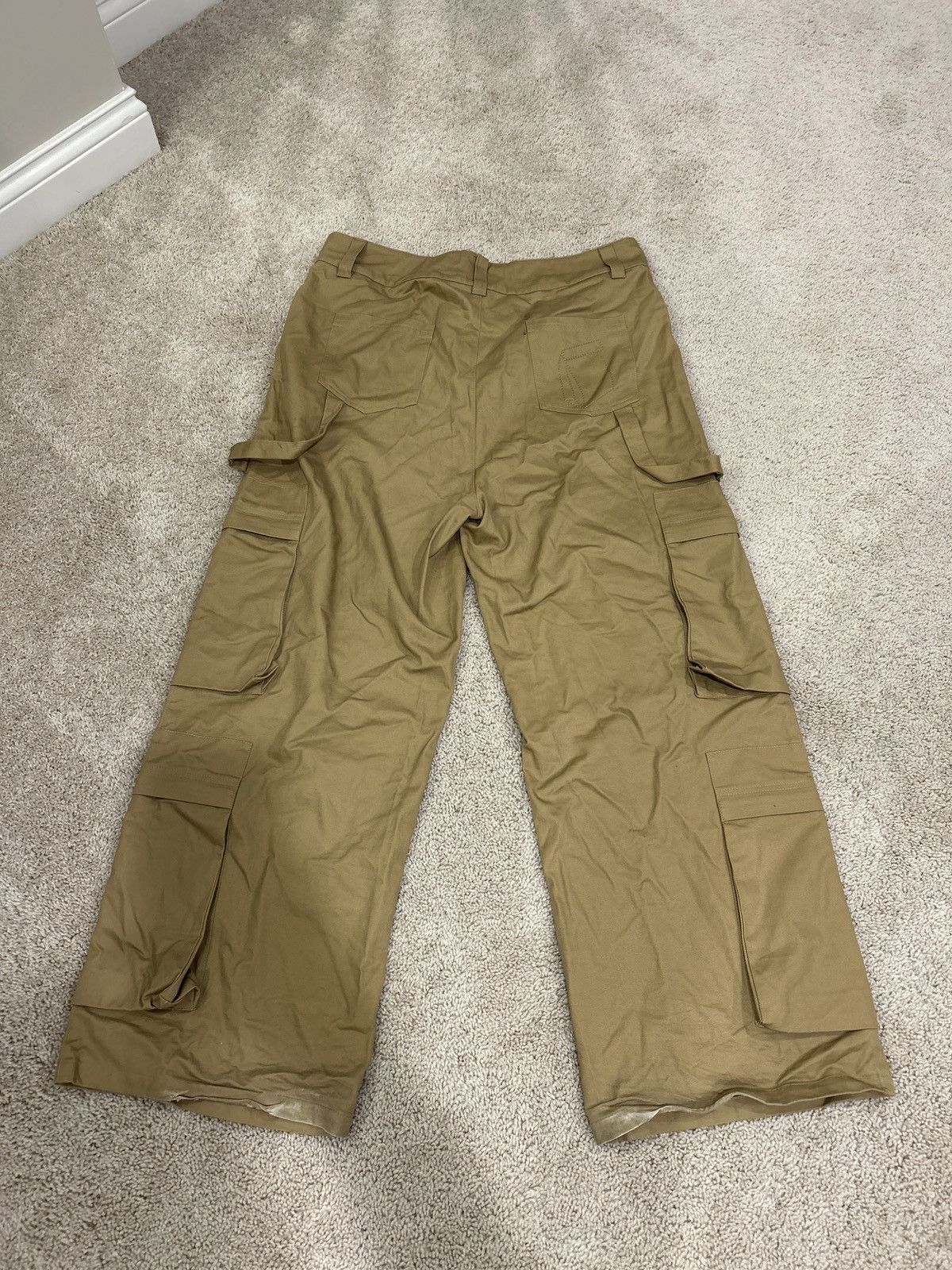 Other Baggy Y2K Style Hip Hop Beige Neutral Cargo Pants Streetwear Size US 36 / EU 52 - 3 Thumbnail