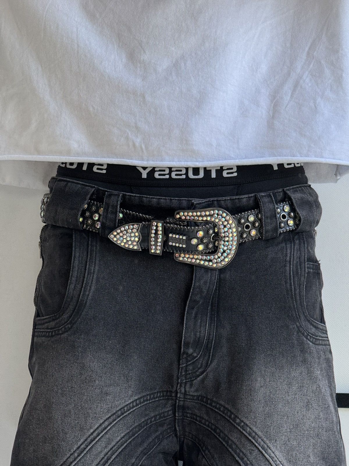 Japanese Brand Vintage Belts Y2K Bb.Simon Style Punk leather belt Japanese Size ONE SIZE - 14 Thumbnail