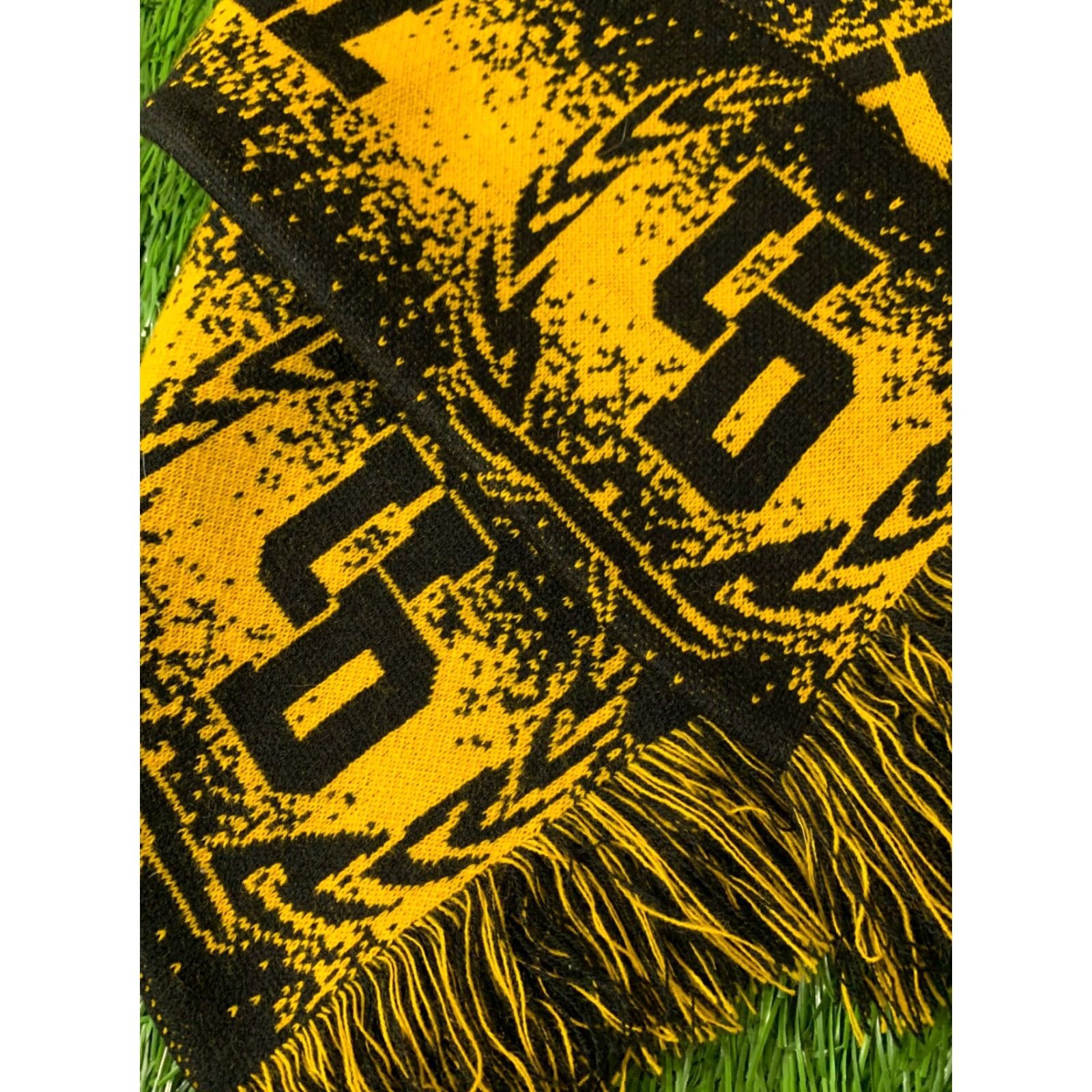 Vintage UNIVERSITY OF DALLENWIL UD SCARF One Size Mens Black Yellow Size ONE SIZE - 4 Thumbnail