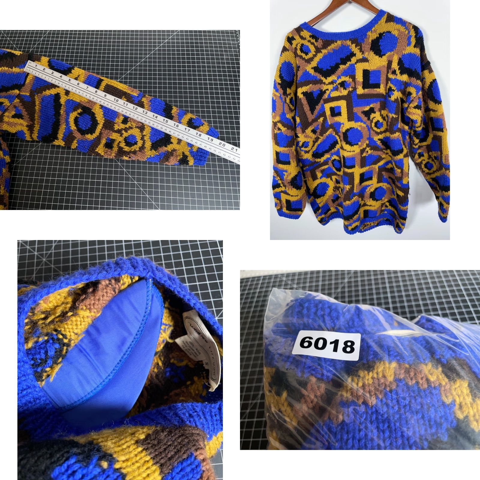 Vintage VINTAGE Adrienne Vittadini Sweater Women Small Blue Heavyweight Geometric Wool Knit Pullover 90s Retro Womens Size S / US 4 / IT 40 - 8 Thumbnail
