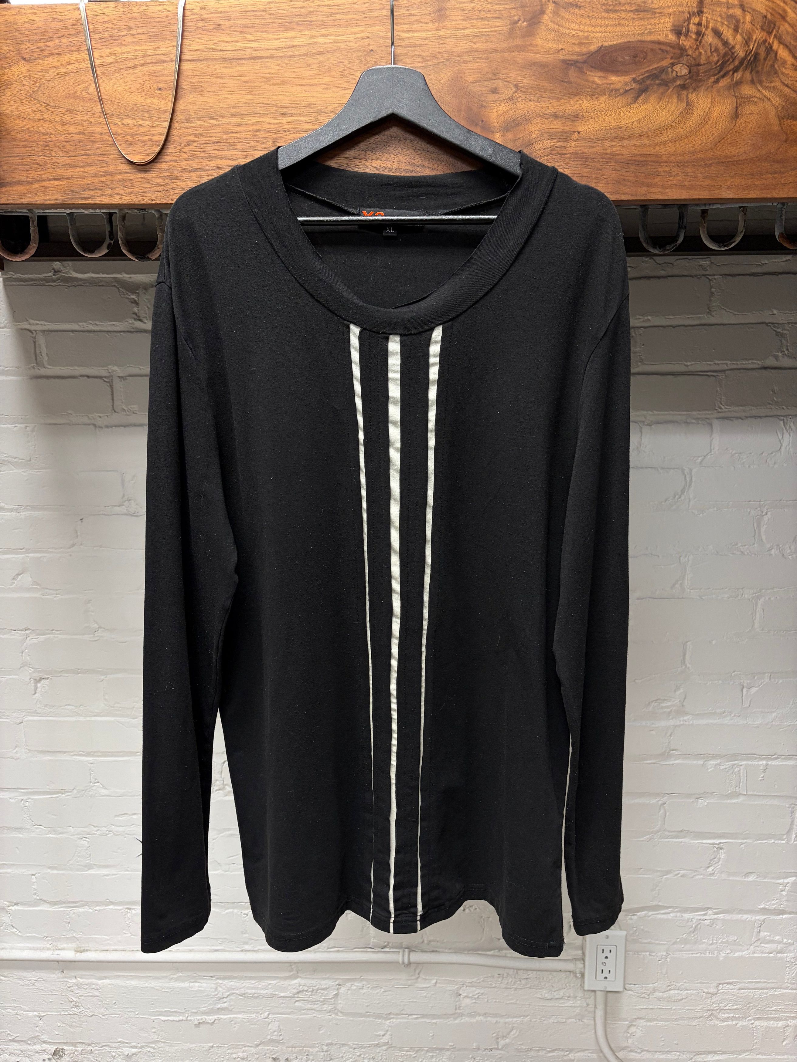 Y-3 Y-3 Yohji Yamamoto x Adidas ‘3 Stripe Cutout’ Black Long Sleeve Shirt Size US XL / EU 56 / 4 - 1 Thumbnail